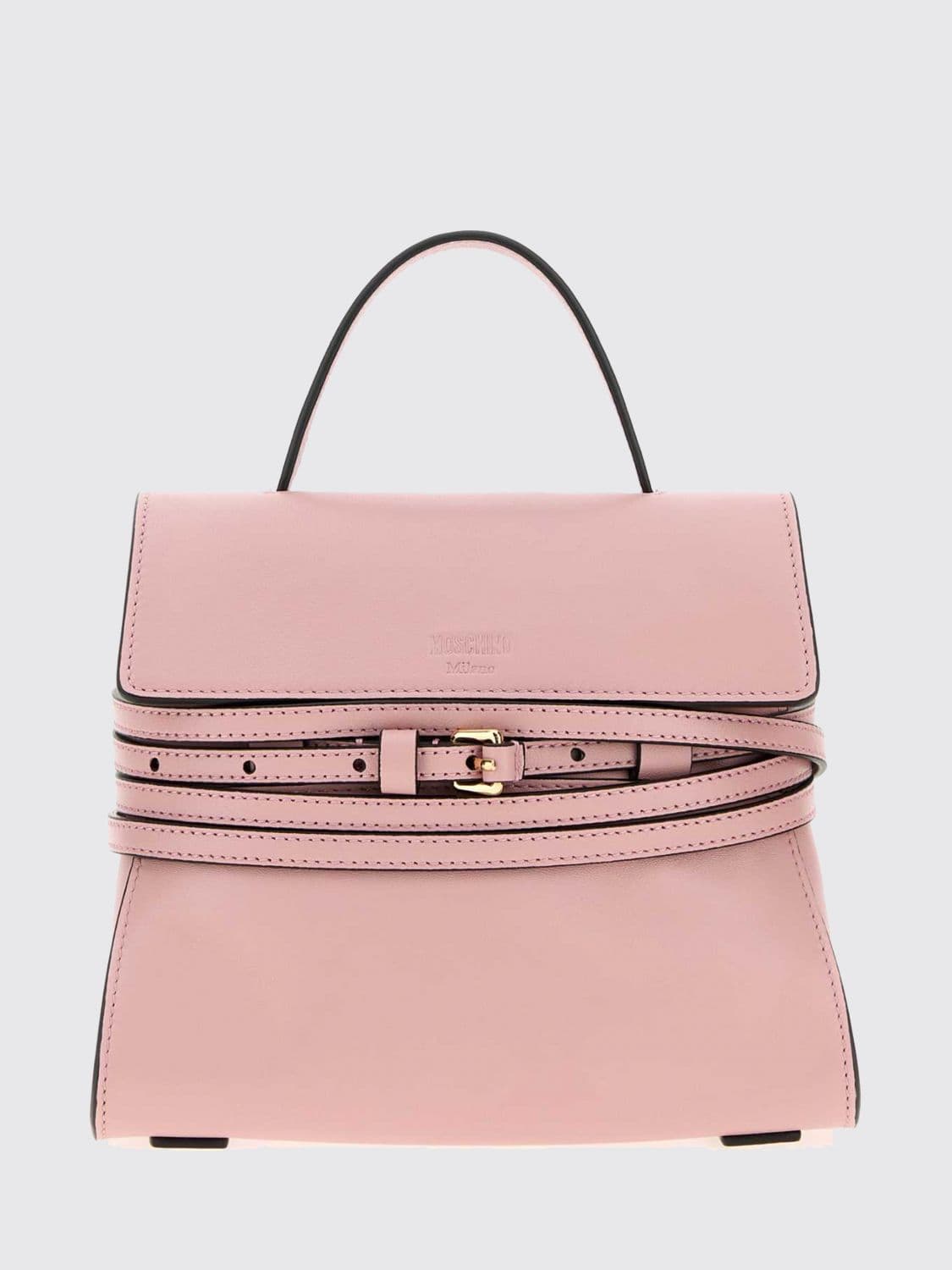 Moschino Couture Tie Me Leather Mini Handbag with Shoulder Strap