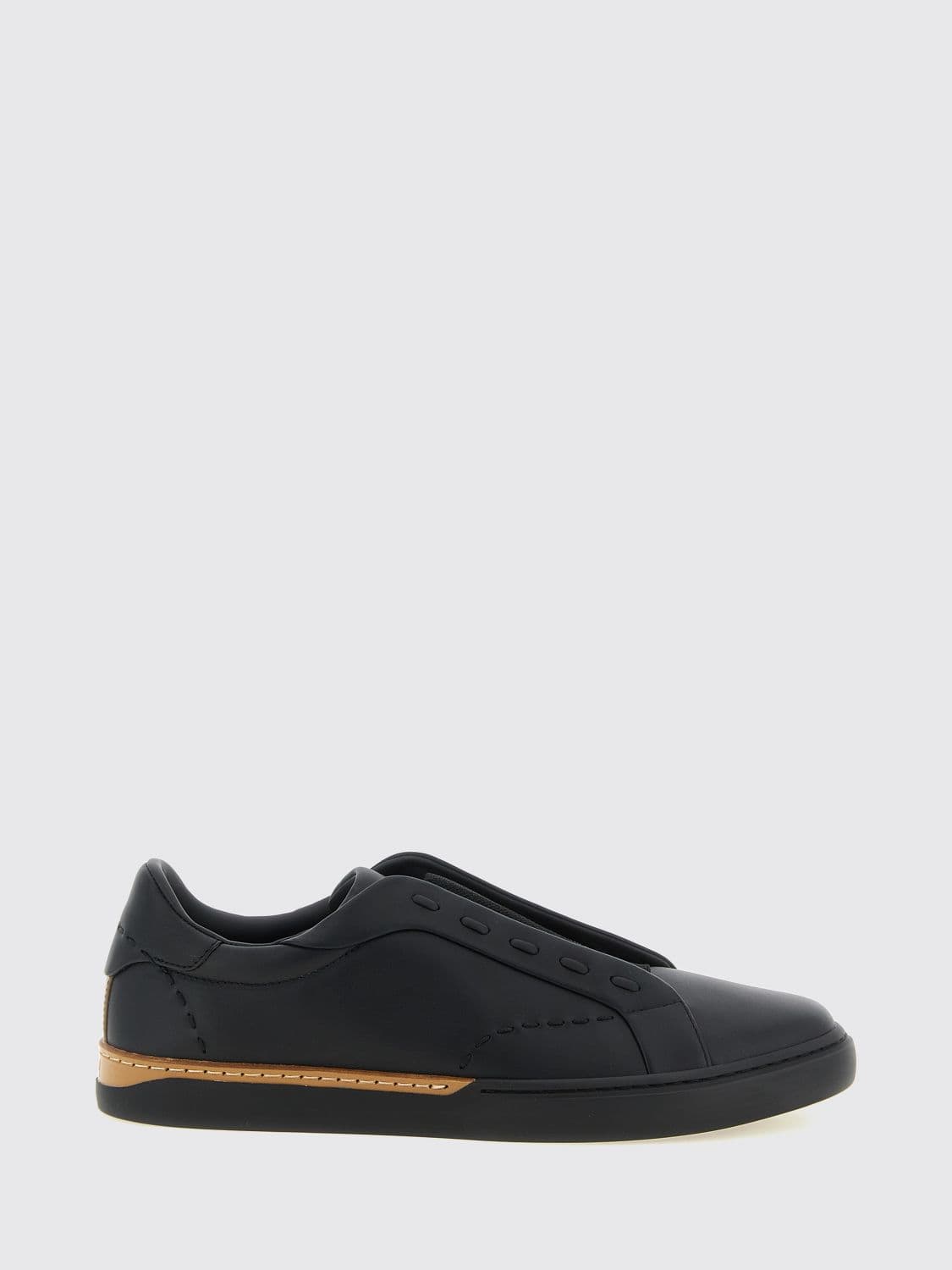Fendi City Calfskin Slip-On Sneakers with Jacquard Logo