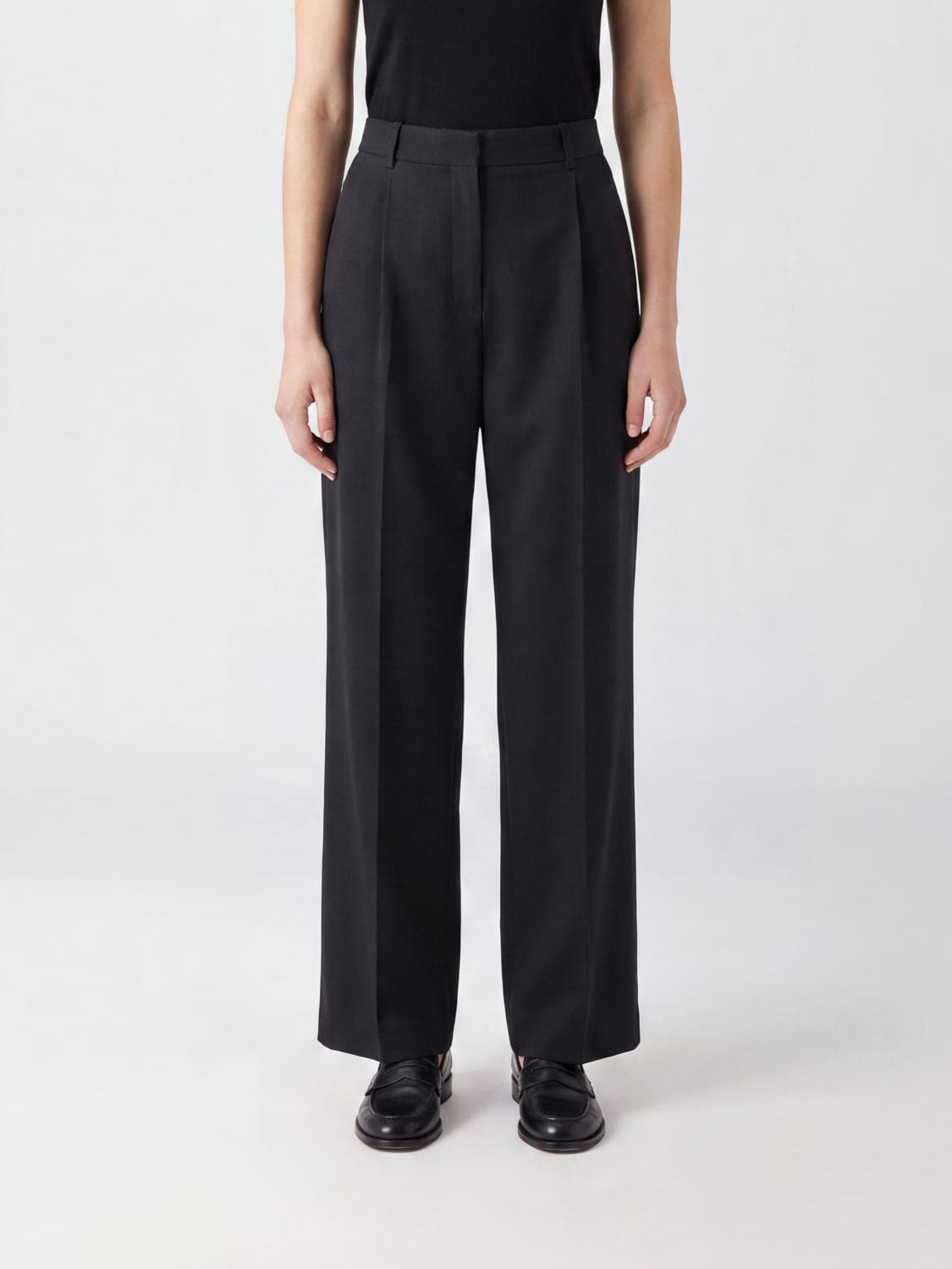 Our Legacy High-Waisted Wool Trousers with Wide-Leg Cut and Belt Loops