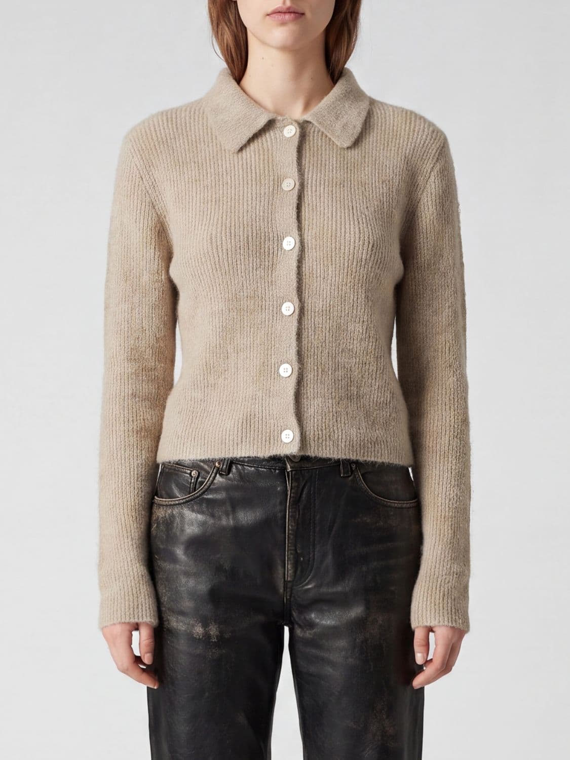 Our Legacy Long-Sleeve Slim Fit Cardigan in an Alpaca-Wool Blend