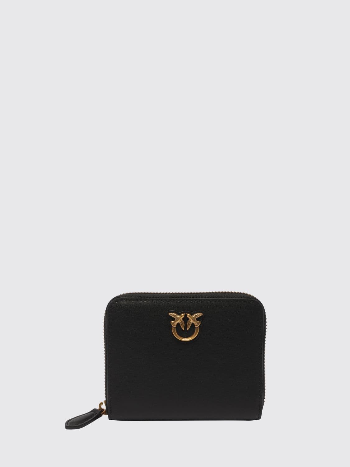 Pinko Cowhide Leather Wallet with Closure and Love Birds Logo Plaque · OS