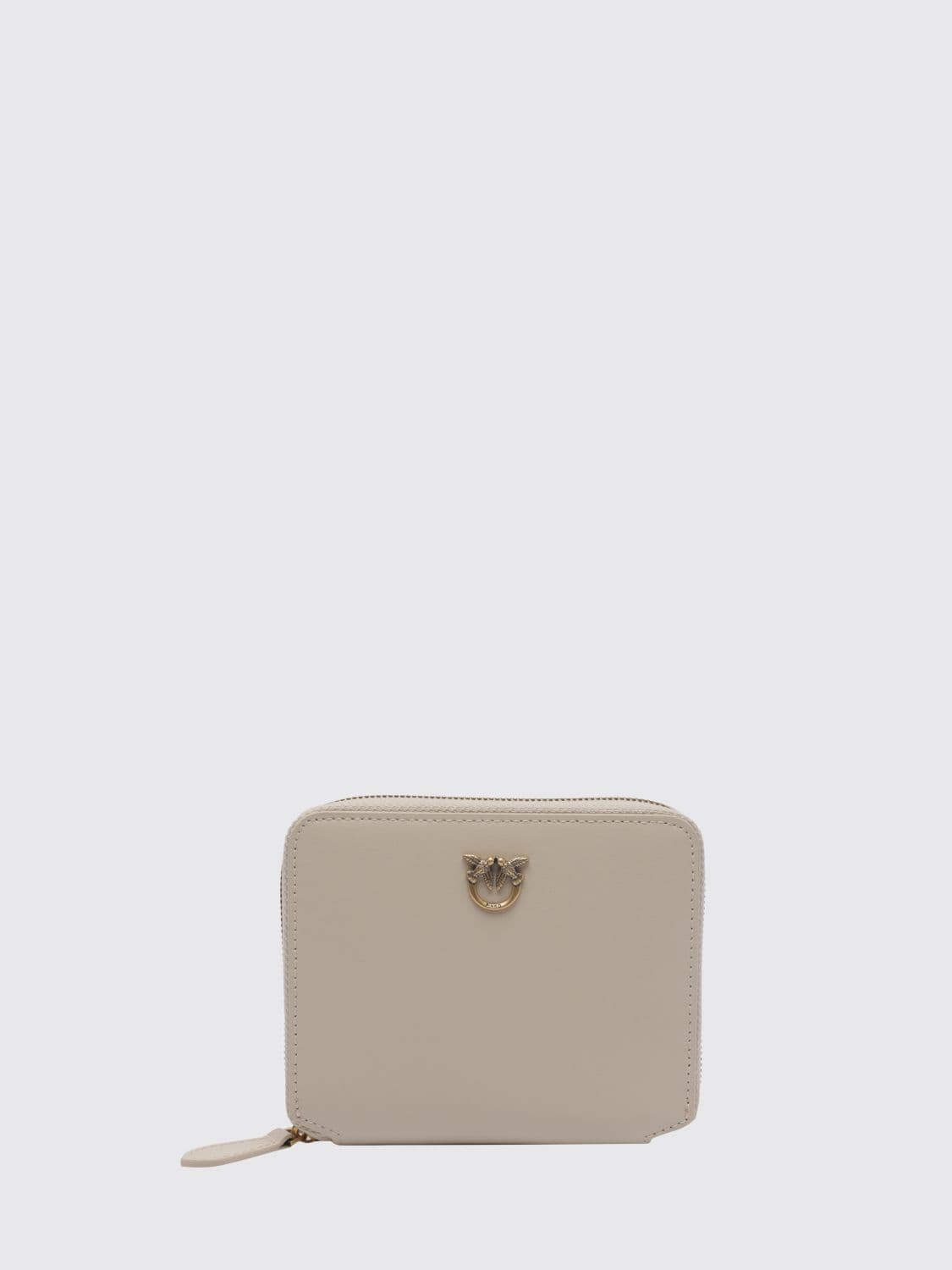 Pinko Cowhide Leather Wallet with Closure and Love Birds Logo Plaque · OS