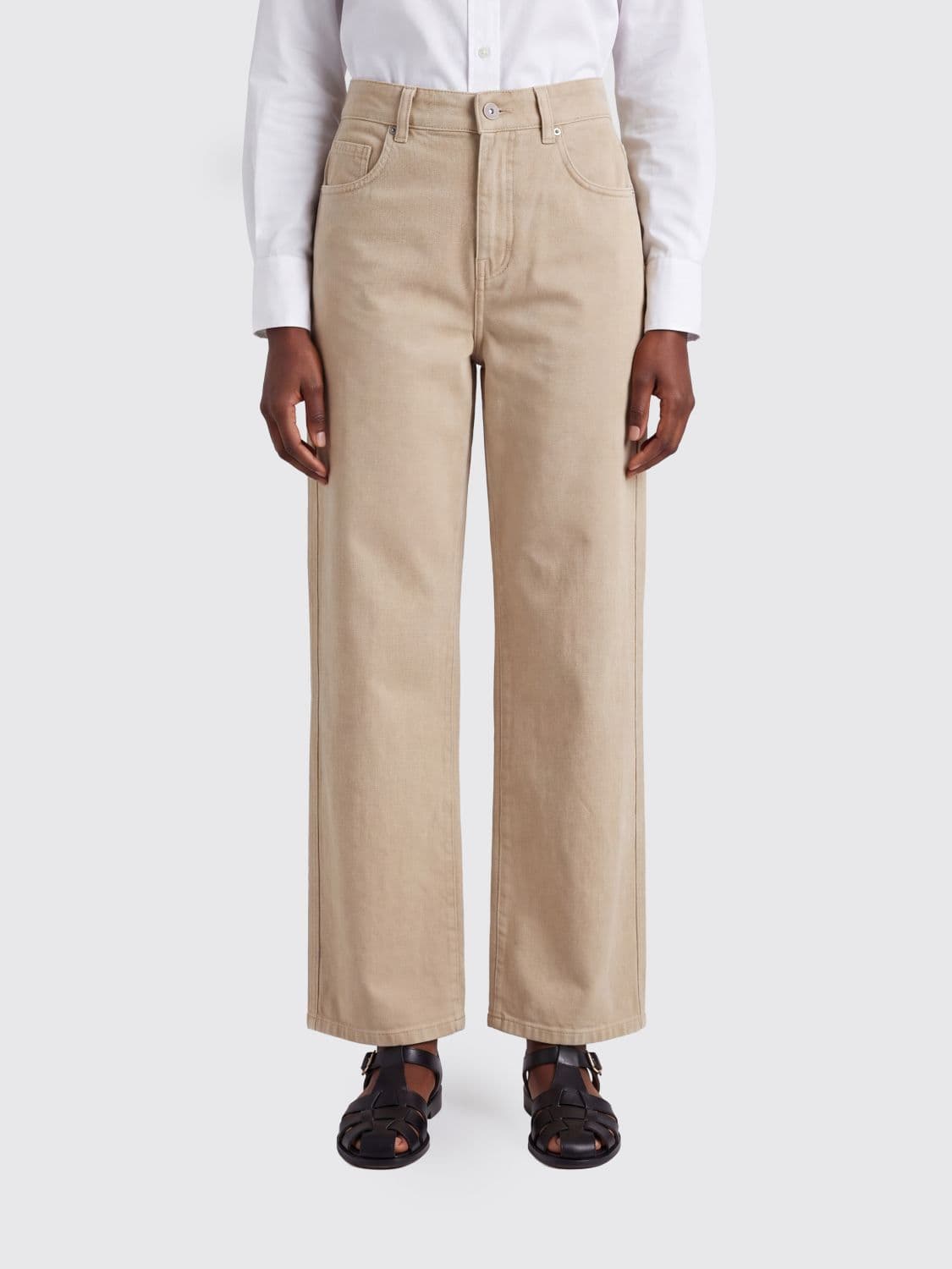 Brunello Cucinelli High-Waisted Wide-Leg Trousers in a Cotton and Linen Blend