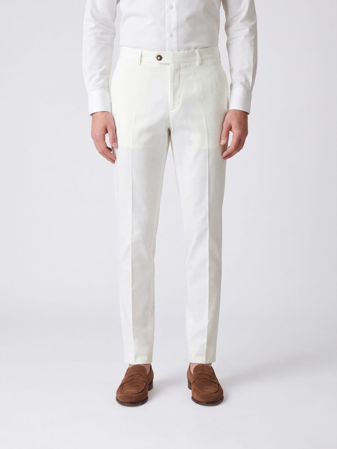 Brunello Cucinelli Slim Fit Tailored Cotton Trousers