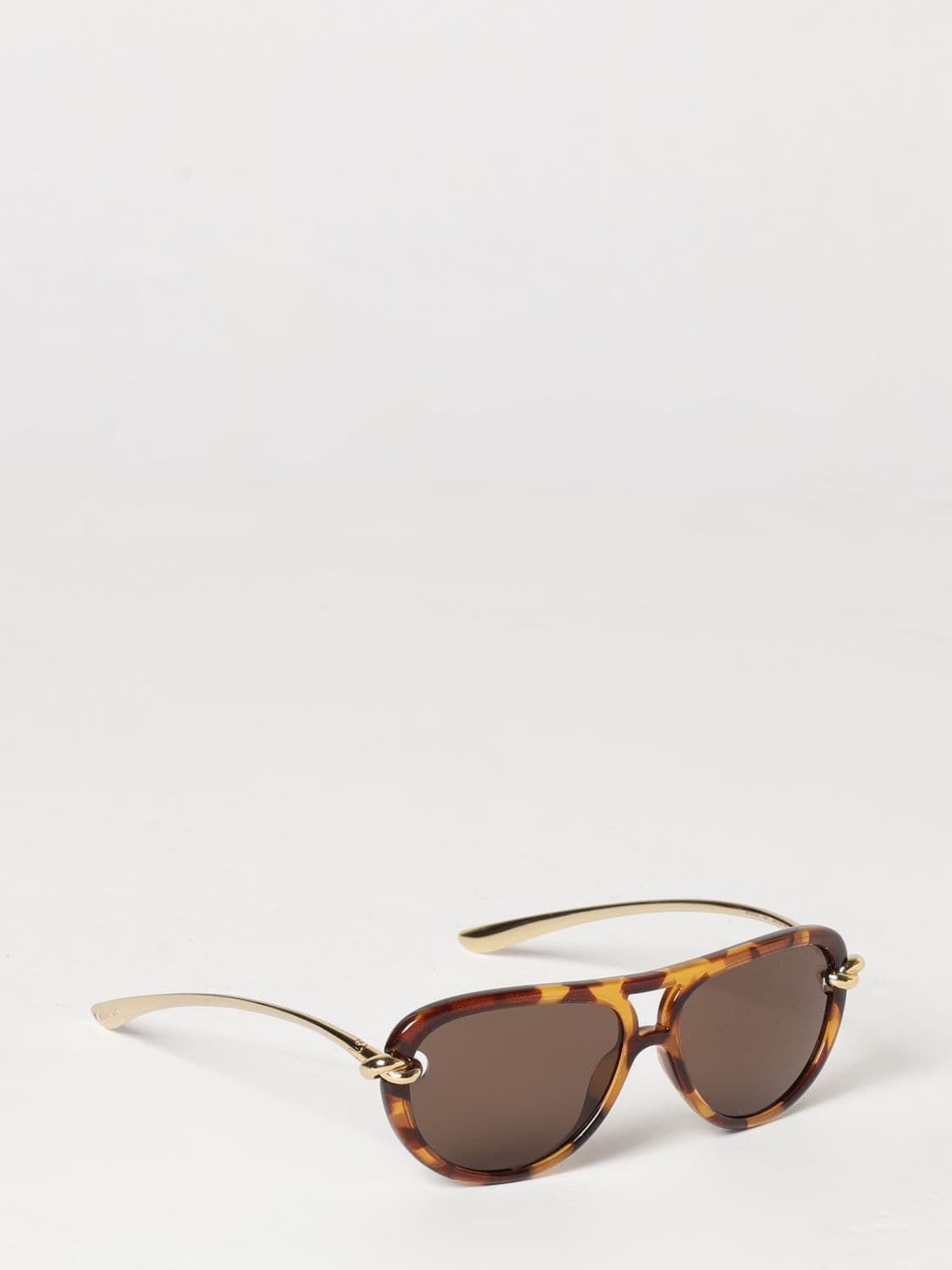 Bottega Veneta Tortoiseshell Acetate Aviator Sunglasses · OS