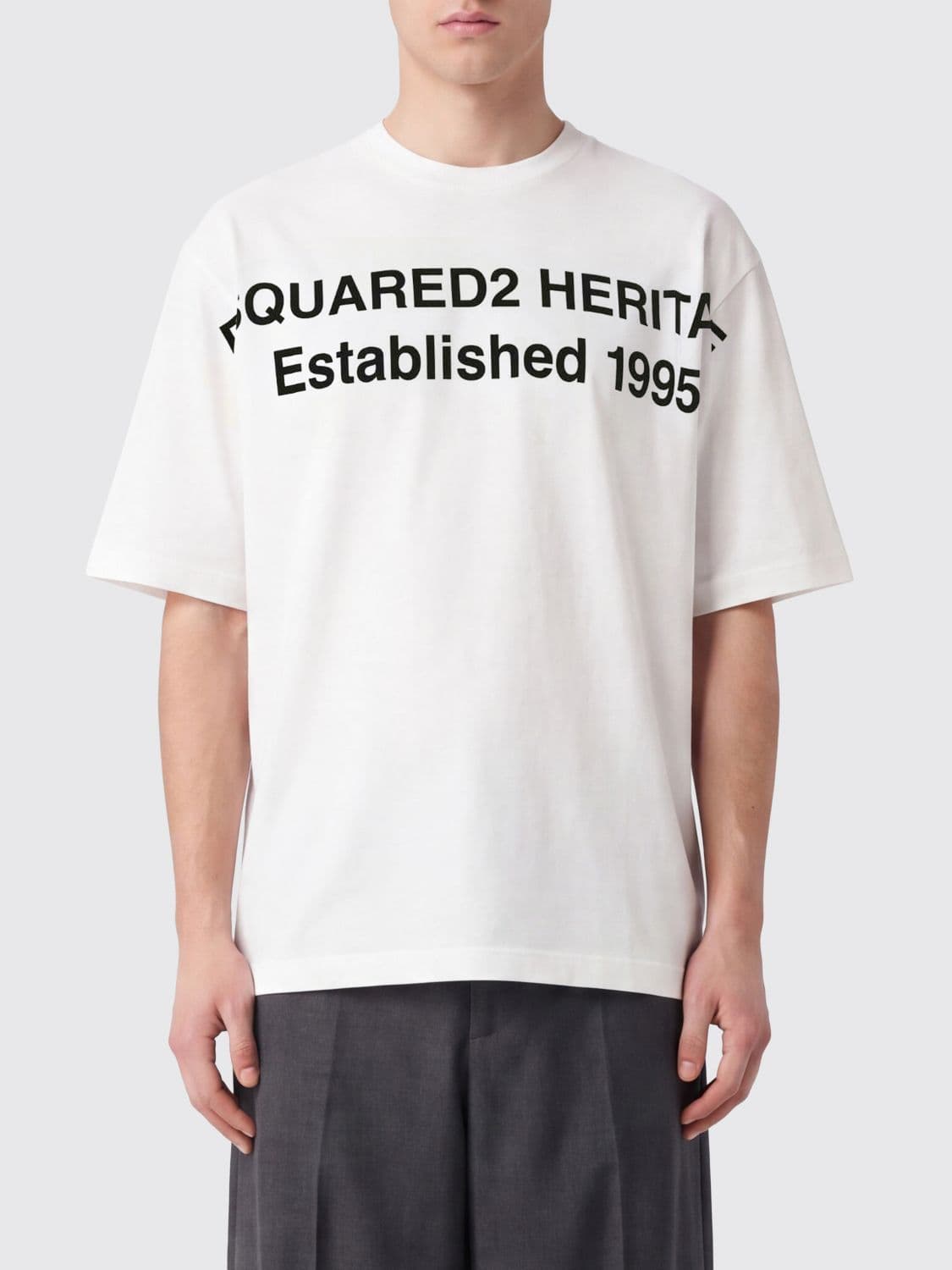 Dsquared2 Relaxed Fit Cotton Logo T-shirt with Dropped Shoulders