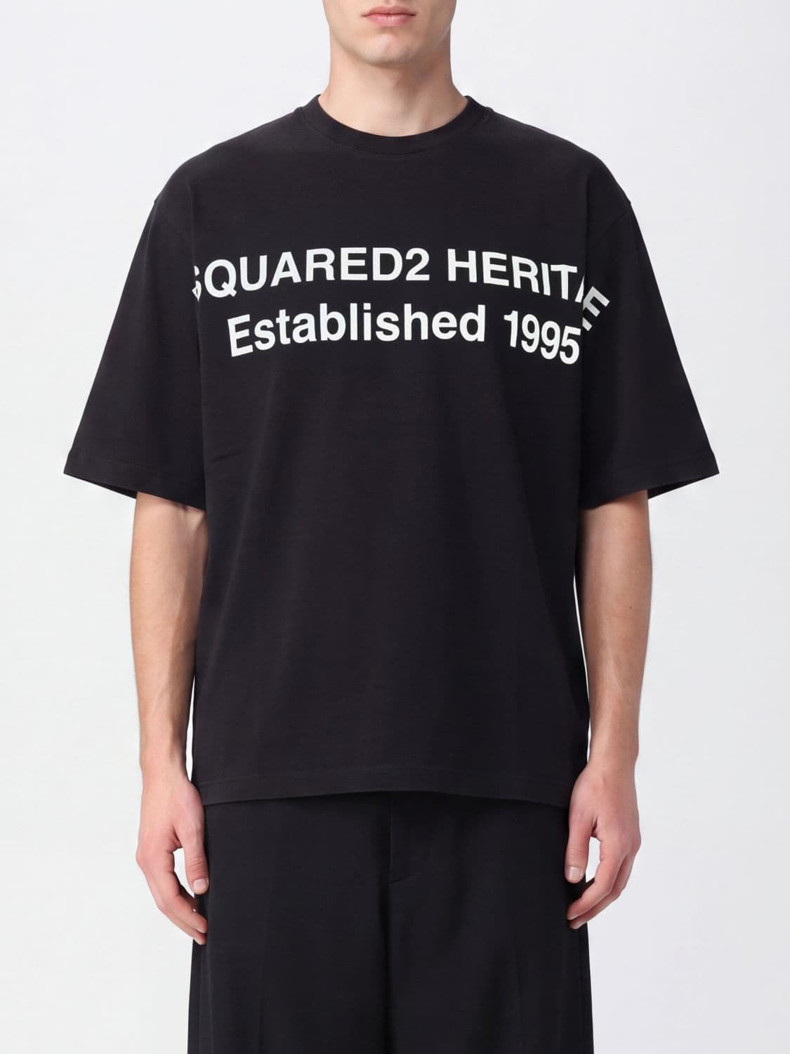 Dsquared2 Relaxed Fit Cotton Logo T-shirt with Dropped Shoulders