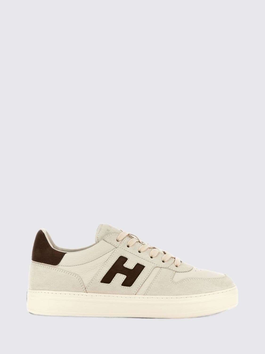 Hogan H668 Leather Trainers with Side H Logo and Perforated Toe