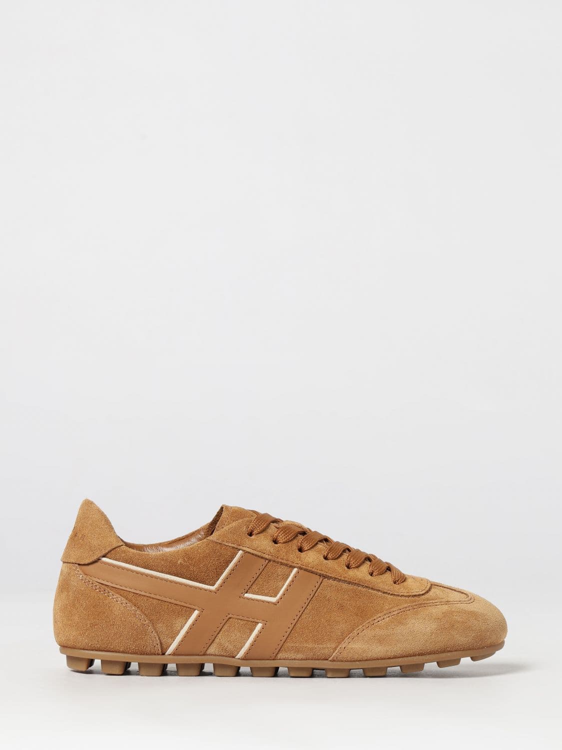 Hogan Olympia Leather and Suede Trainers with H Logo and Serrated Sole