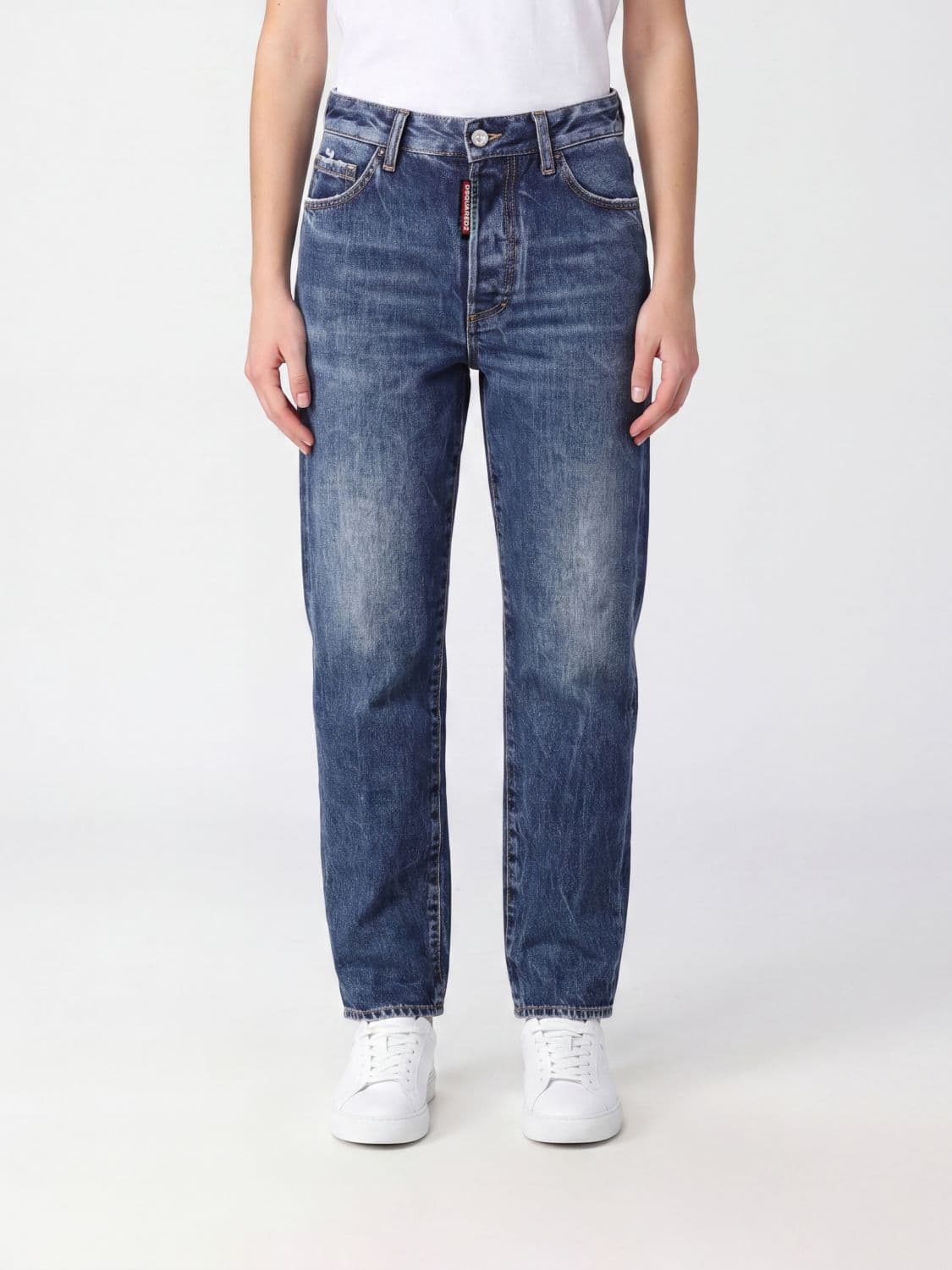 Dsquared2 Boston Mid-Rise Straight-Leg Jeans in Pure Cotton Denim