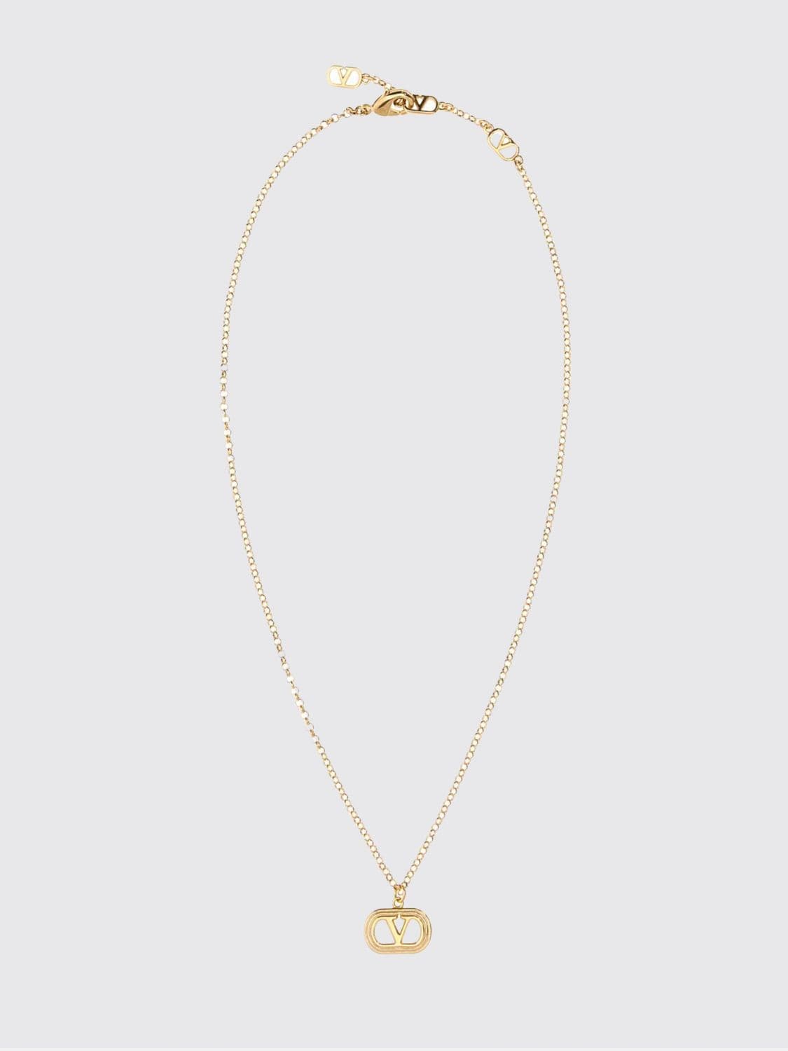 Valentino Garavani VLogo Signature Bronze Necklace with Sliding Pendant · OS