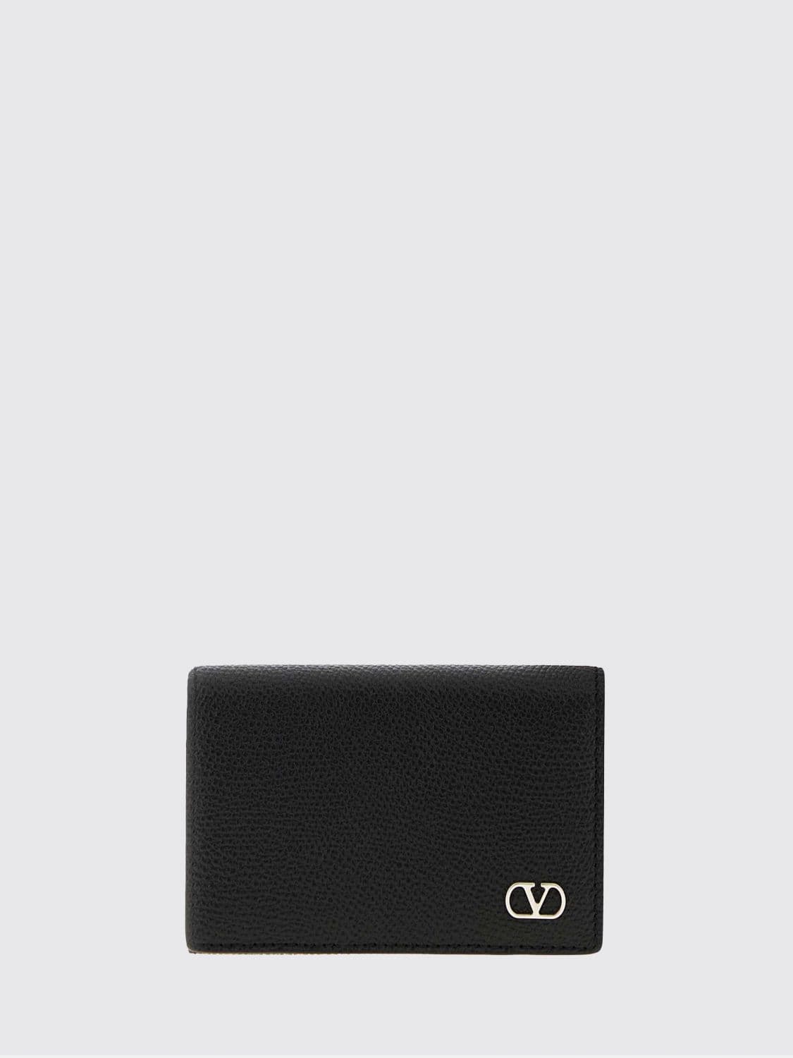 Valentino Garavani VLogo Signature Grained Leather Bifold Card Holder