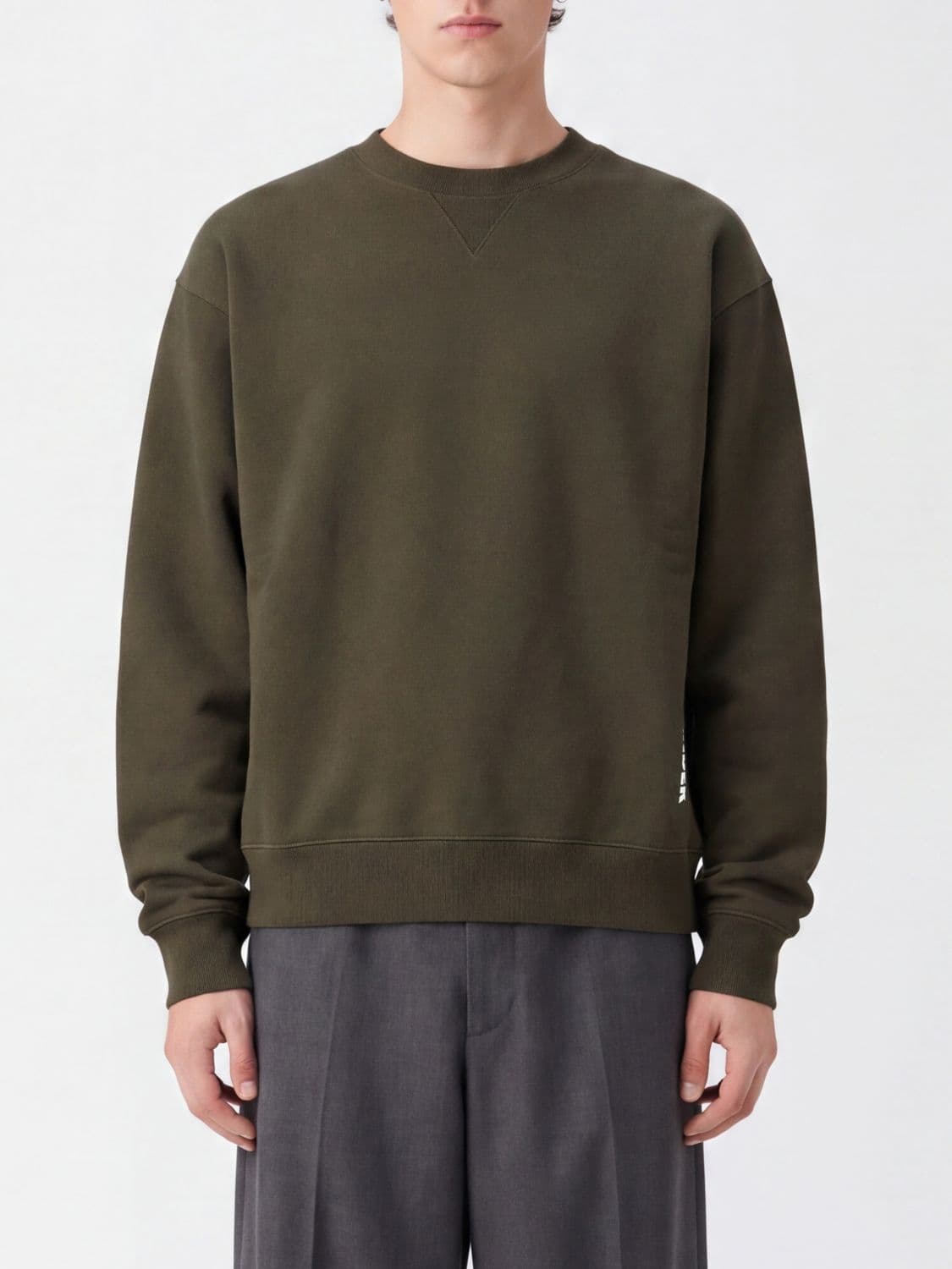Jil Sander Crewneck Cotton Sweatshirt with Elasticated Cuffs and Hem