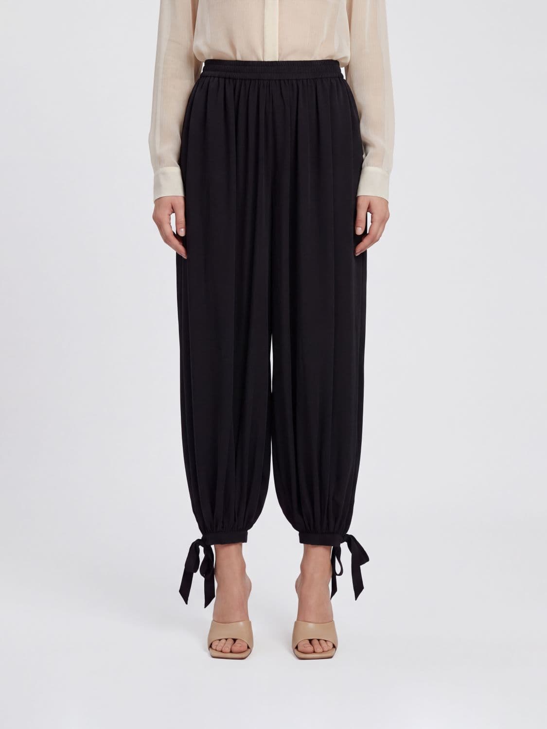 Chloé High-Waisted Wide Leg Silk Harem Trousers