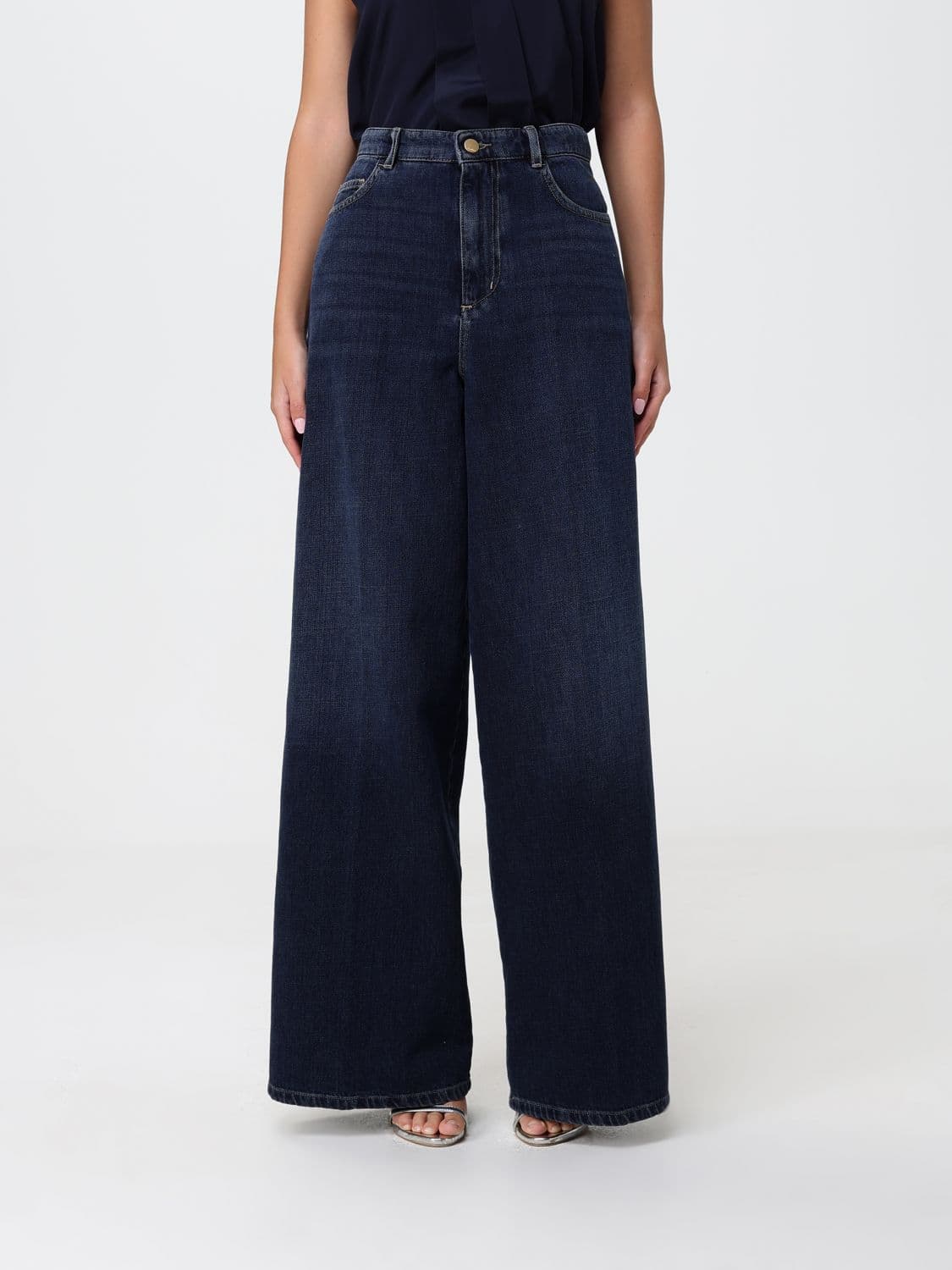 's Max Mara High-Waisted Wide-Leg Cotton Denim Jeans