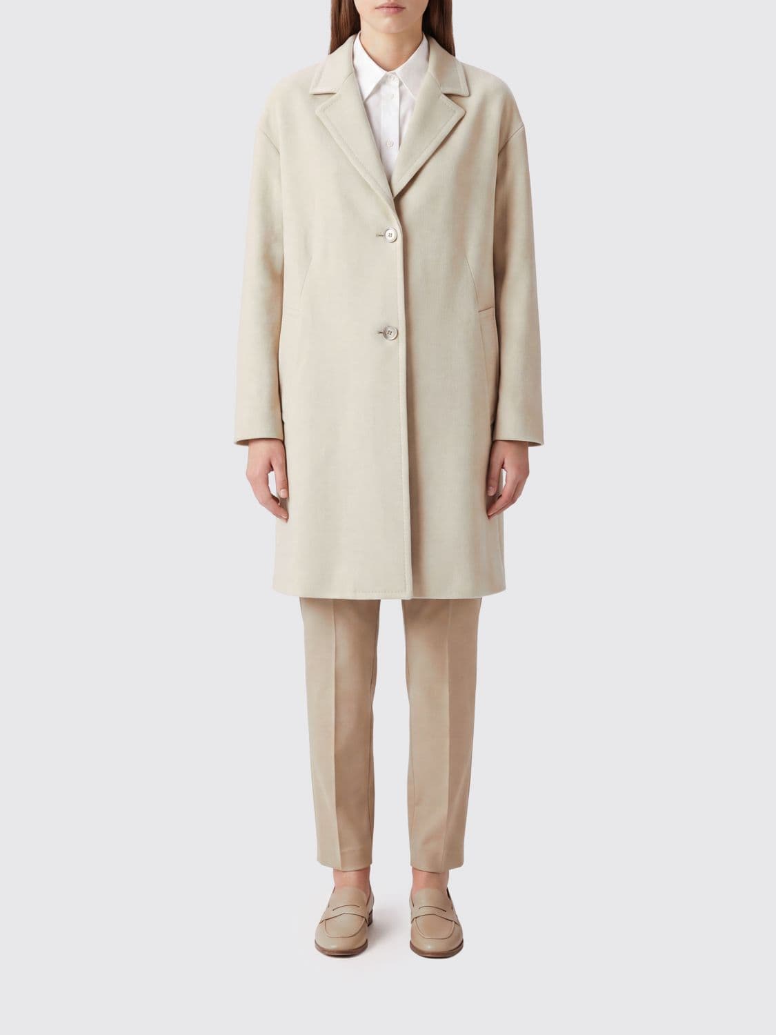 Herno Knee-Length Single-Breasted Coat with Classic Collar