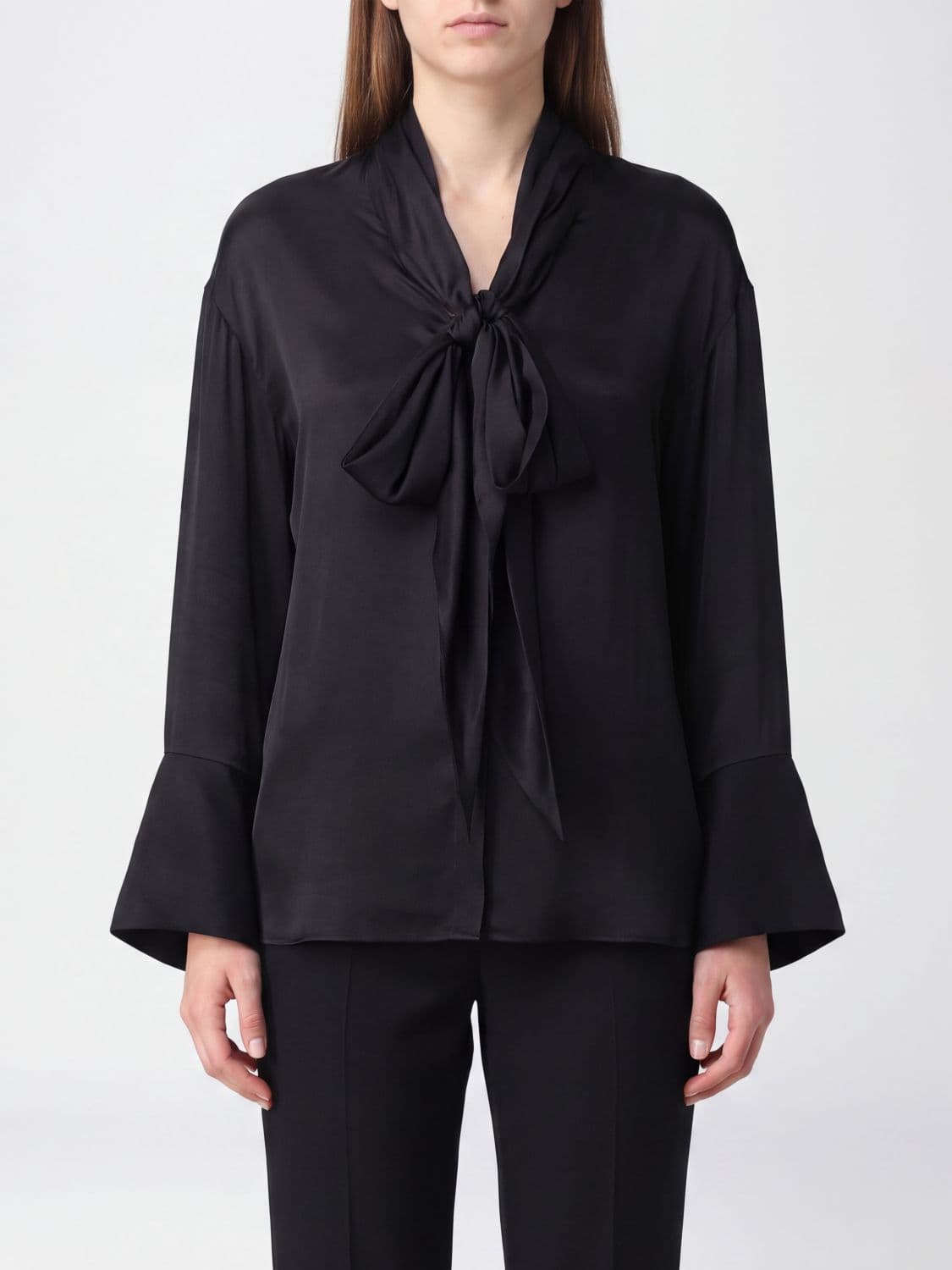 Balmain Slim Fit Silk Pussy-bow Shirt