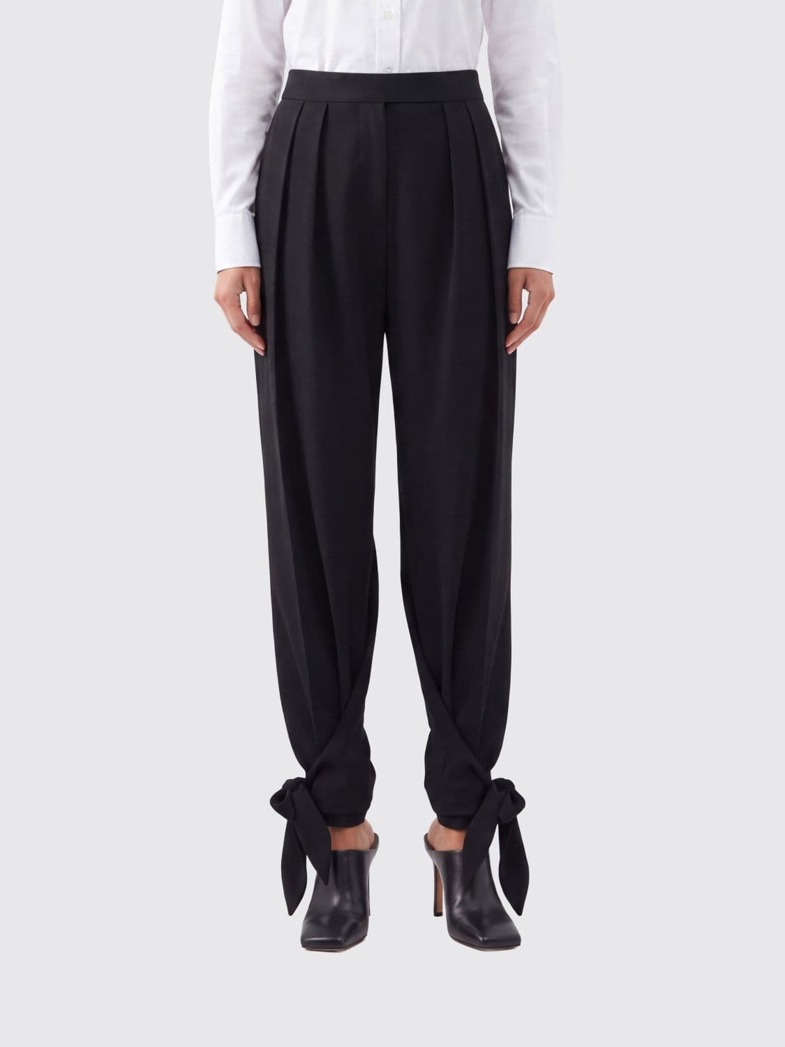 Chloé High-Waisted Wide-Leg Wool-Blend Tailored Trousers
