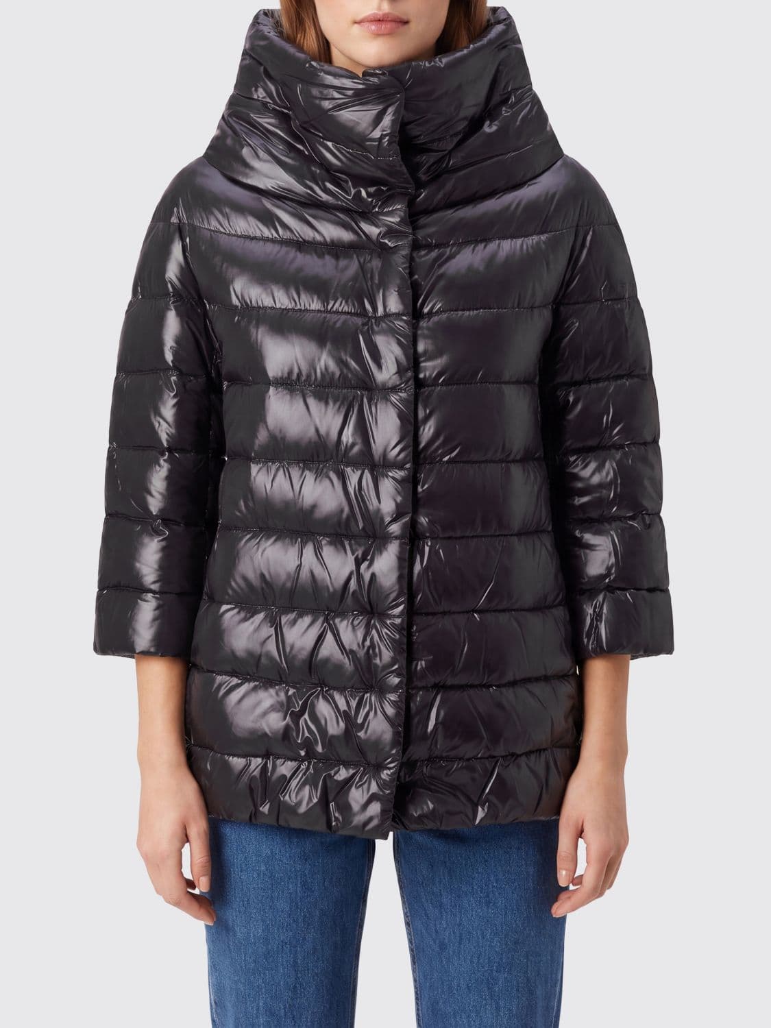 Herno Water-Repellent Quilted Puffer Jacket with High Neck · 46