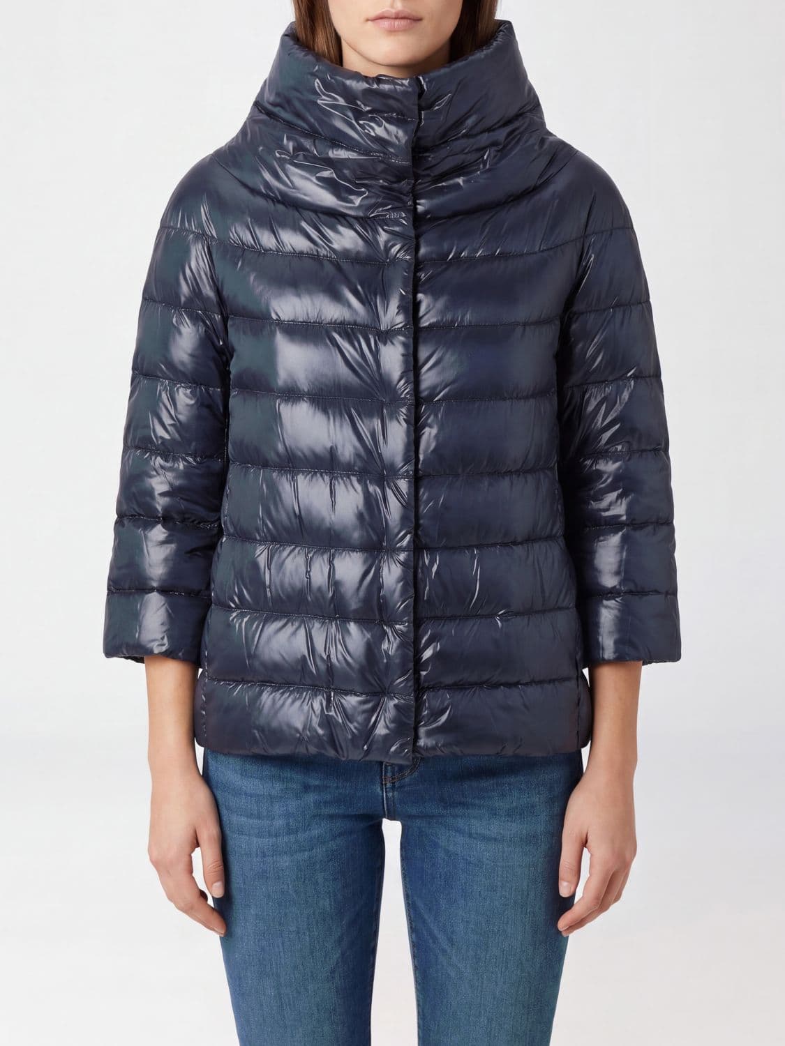 Herno Water-Repellent Quilted Puffer Jacket with High Neck · 42