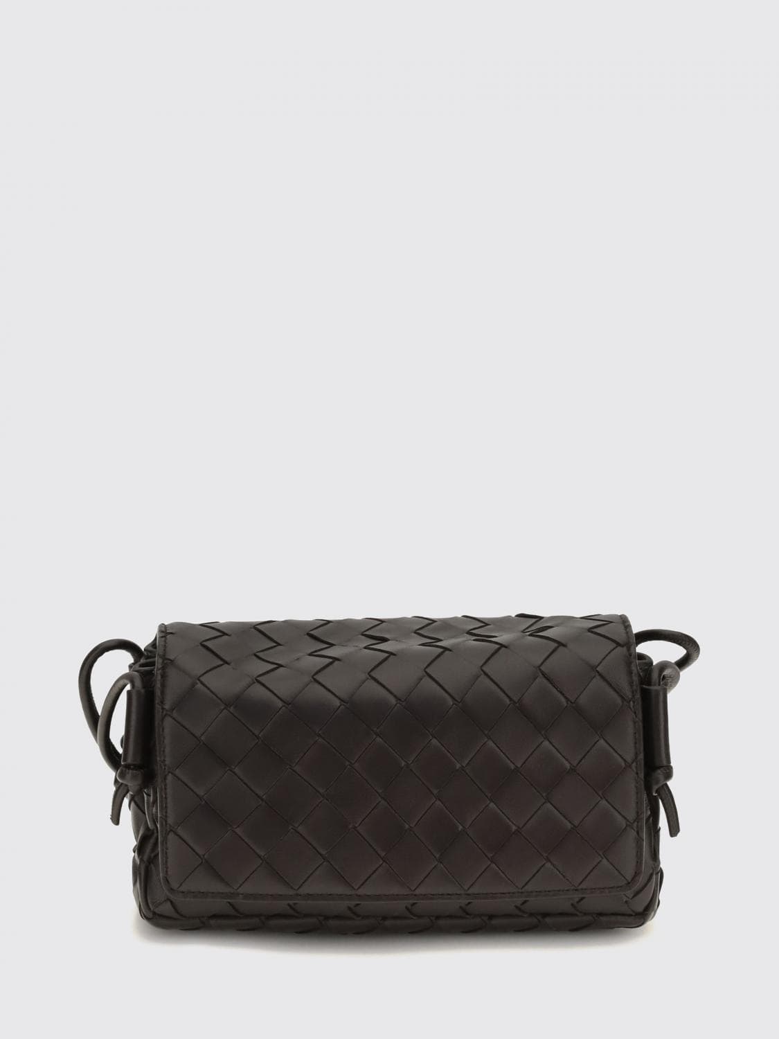 Bottega Veneta Notturno Woven Leather Shoulder Bag with Knotted Strap · OS