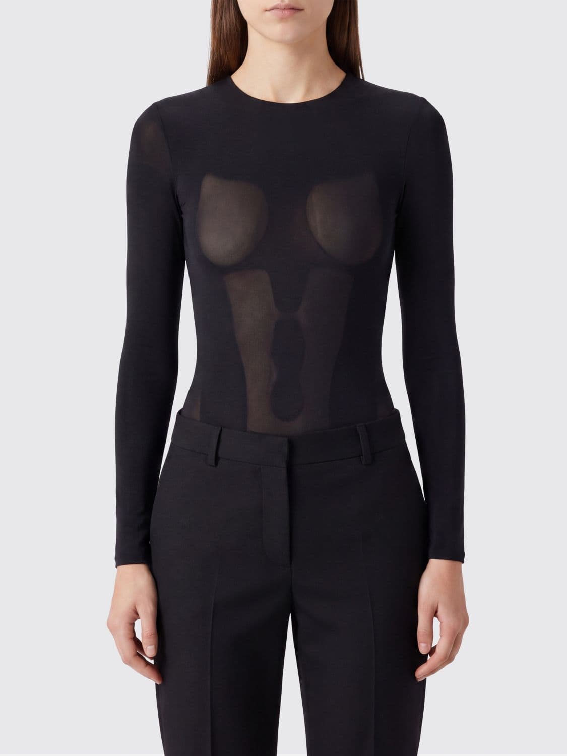 Maison Margiela Slim Fit Long-Sleeve Top in Sheer Stretch-Tech Fabric