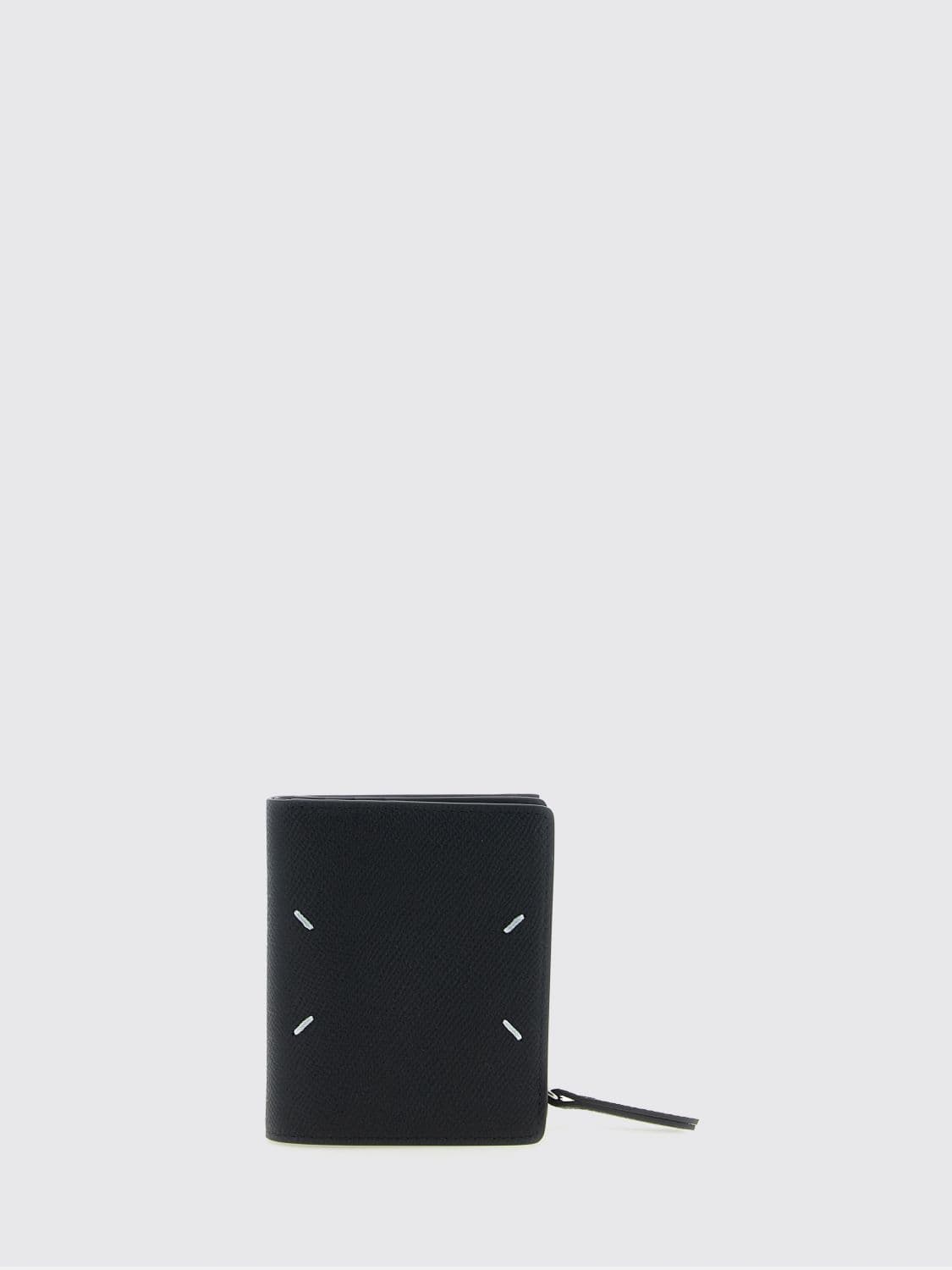 Maison Margiela Grained Leather Bifold Wallet with External Zip · OS