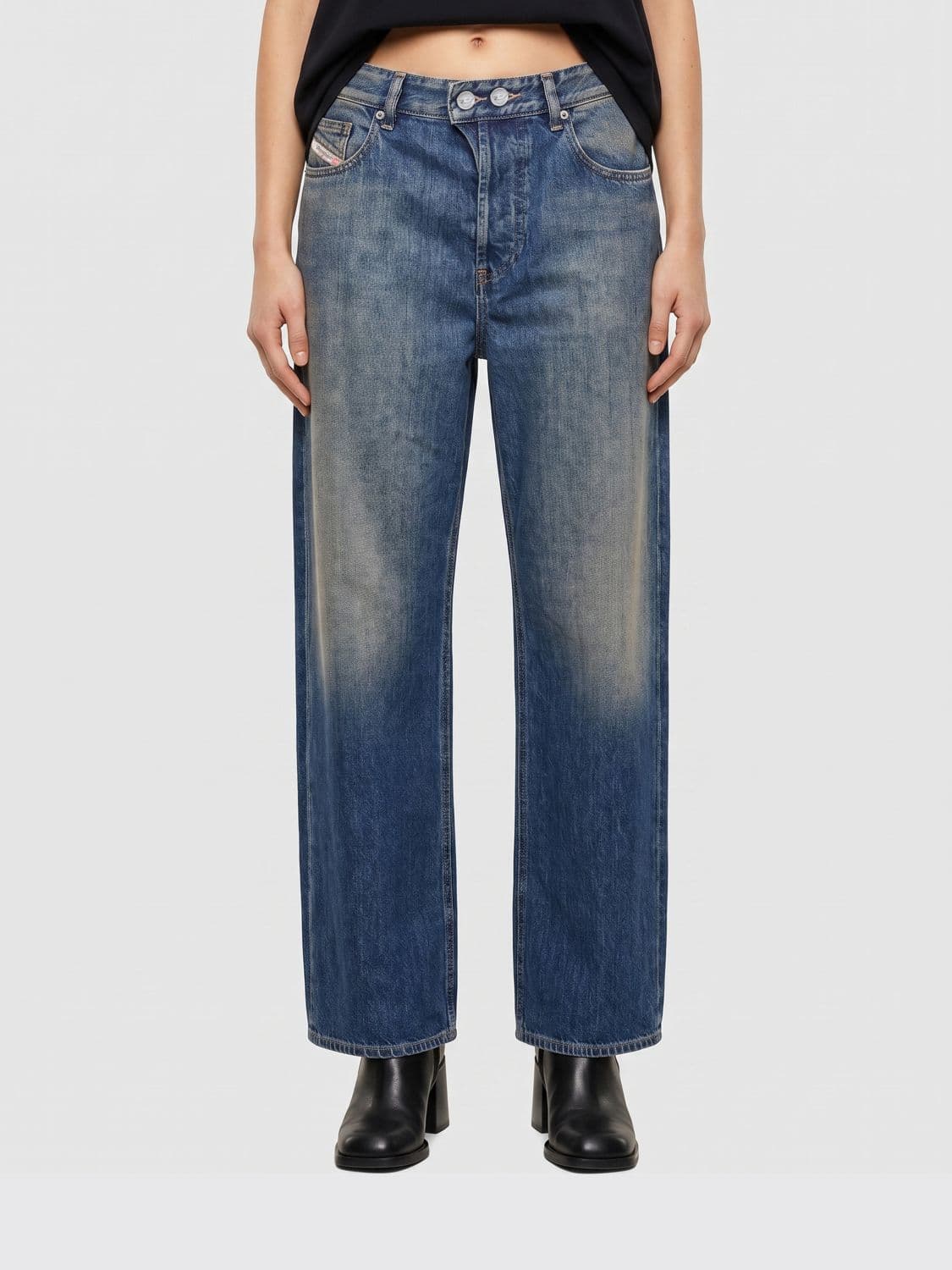 Diesel 1996 D-Sire Low-Rise Wide-Leg Cotton Denim Jeans