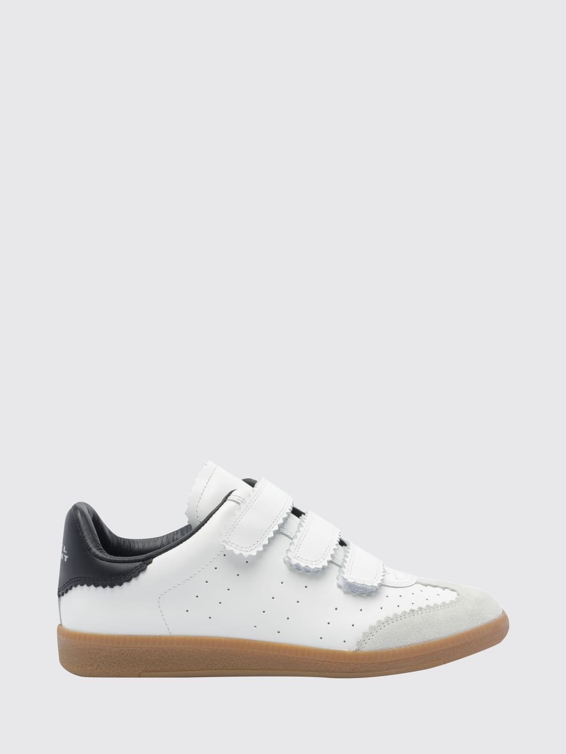 Isabel Marant Beth Leather and Suede Sneakers with Velcro Closure and Logo