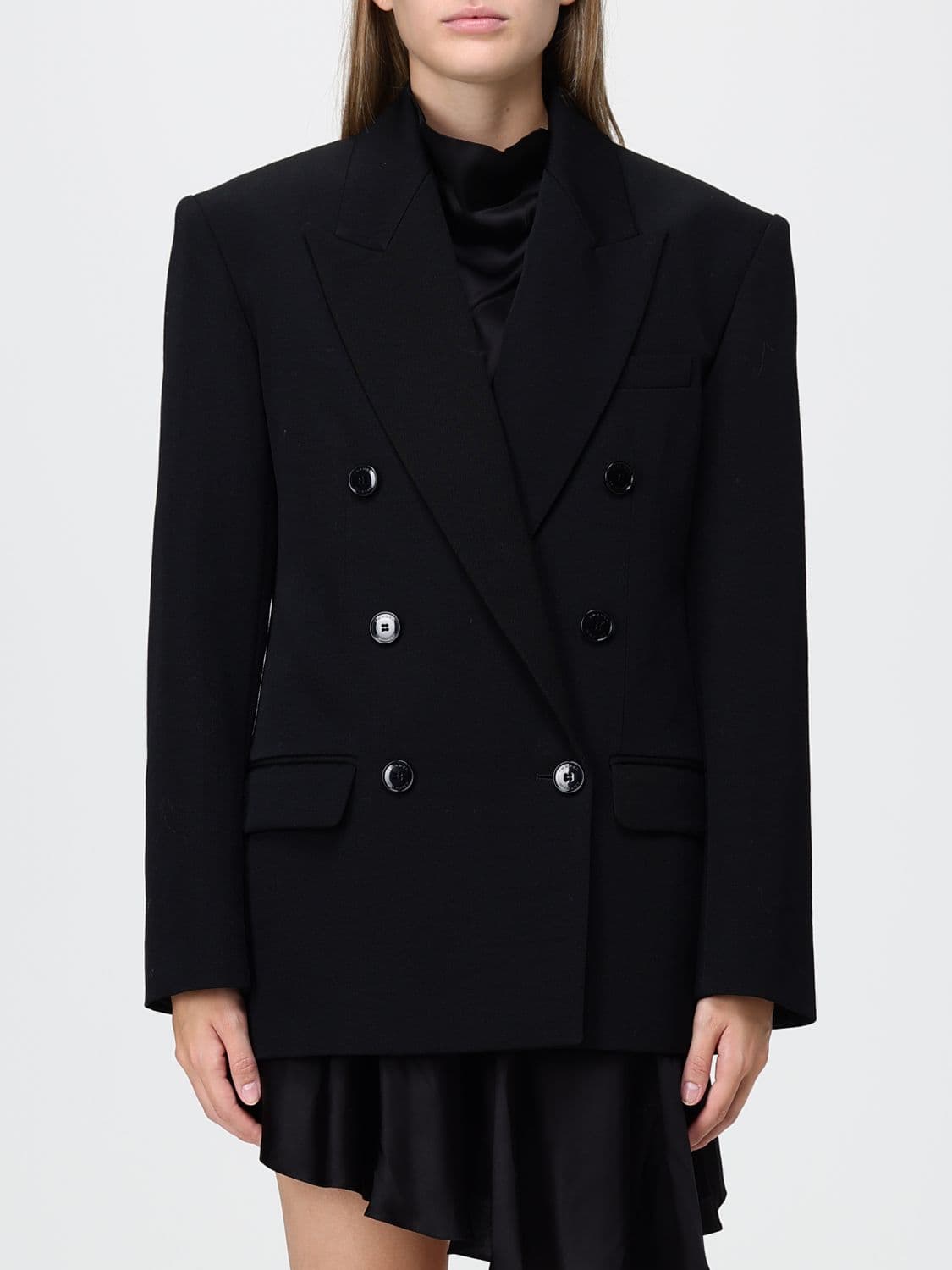 Isabel Marant Double-Breasted Wool Blazer with Oversized Shoulders