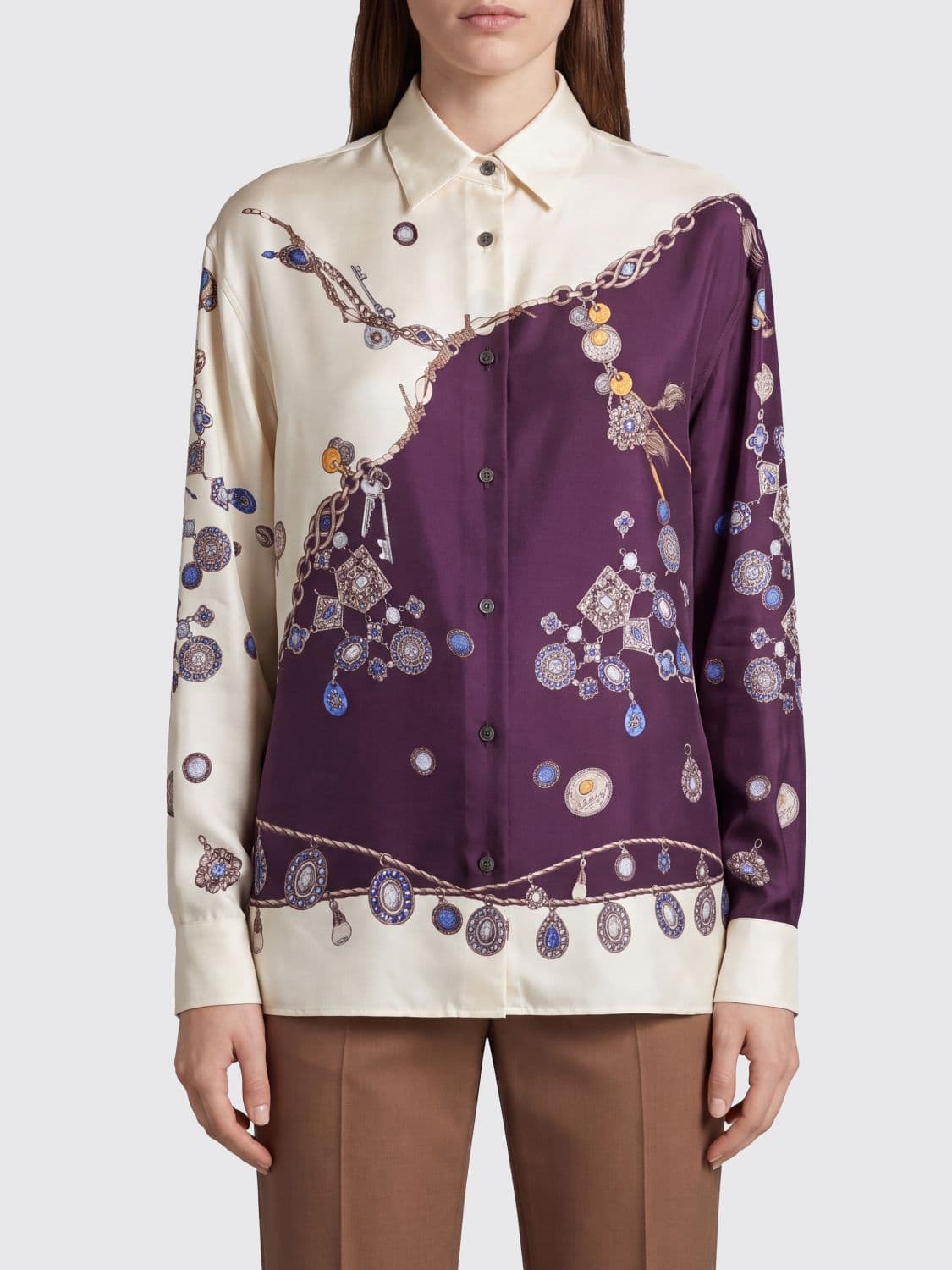 Versace All-Over Graphic Print Pure Silk Shirt