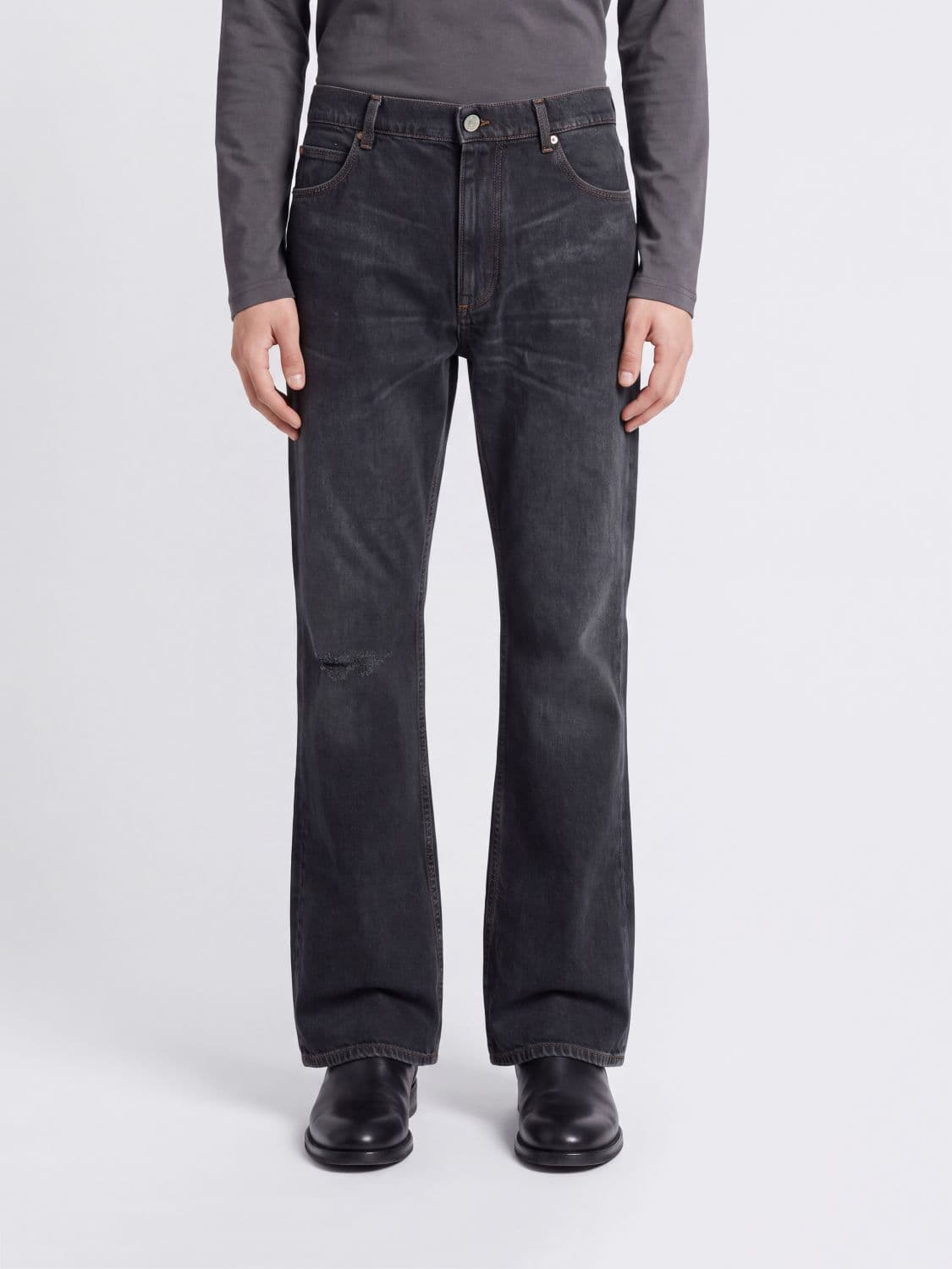 Mm6 Maison Margiela Mid-Rise Bootcut Jeans in Cotton Denim