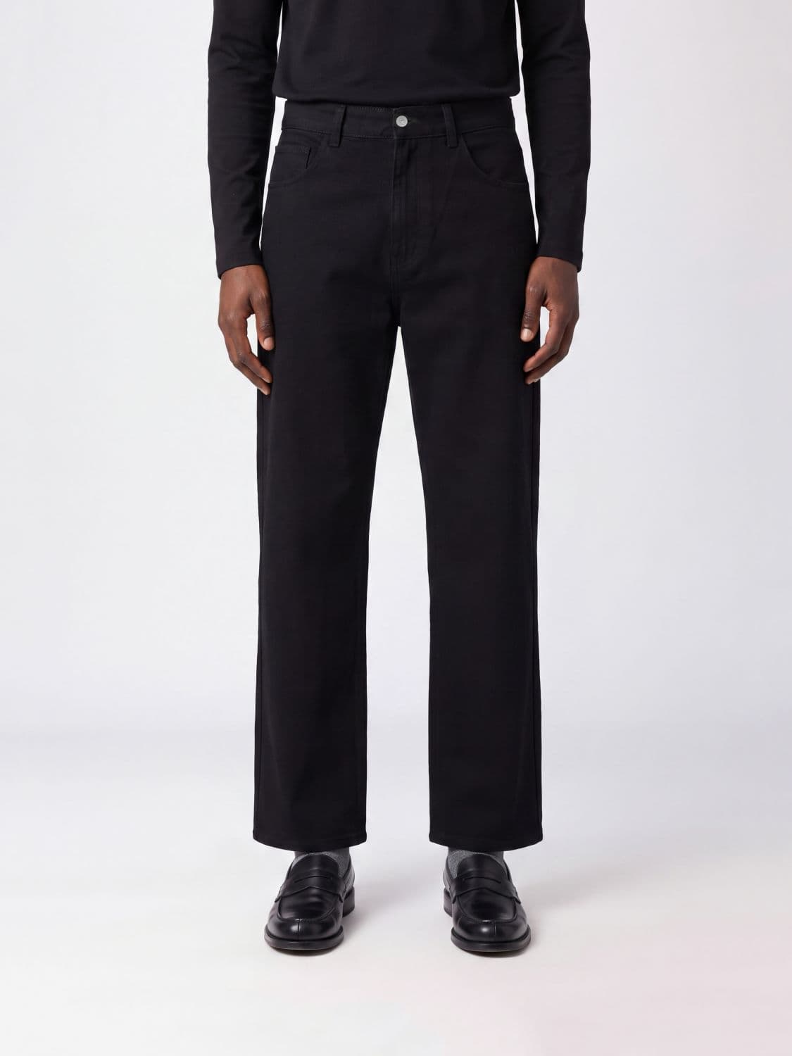 Mm6 Maison Margiela Wide Leg Cotton Trousers with Signature Stitching
