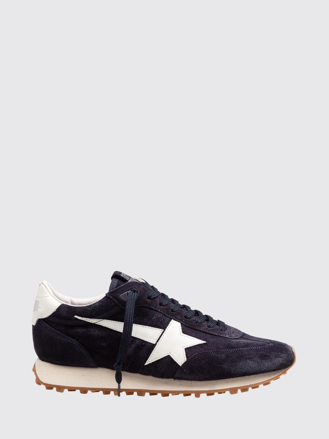 Golden Goose Leather and Suede Marathon Sneakers with Distressed Effect