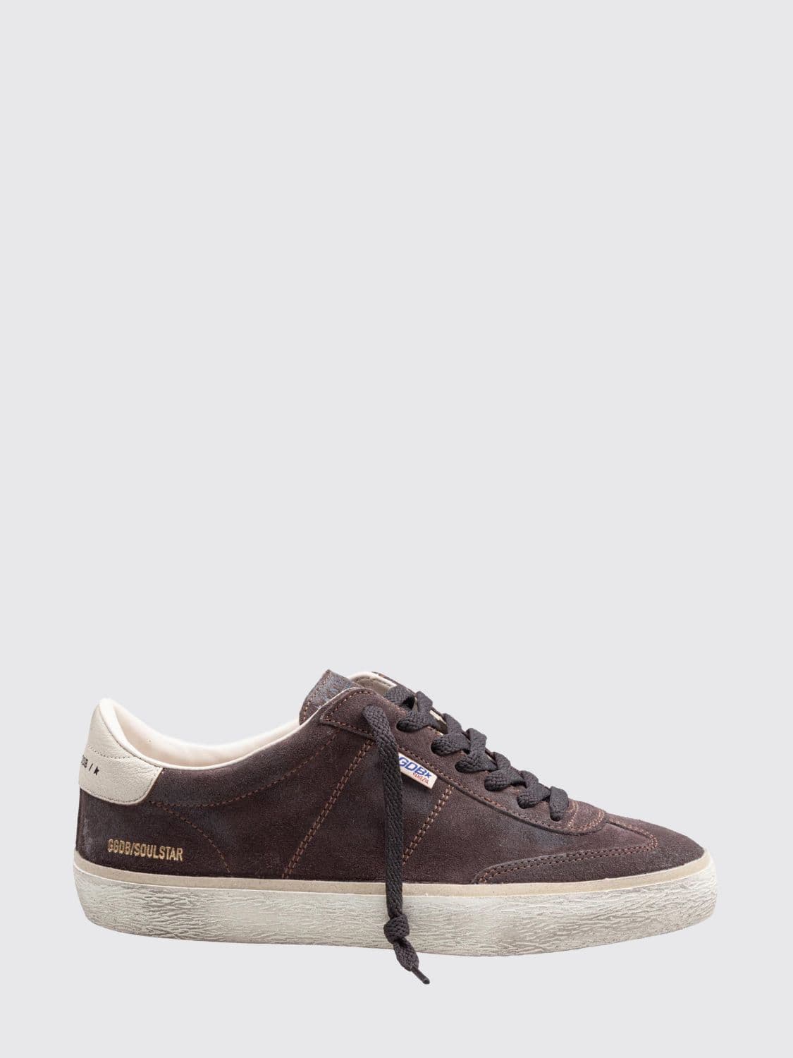 Golden Goose Leather and Suede Soul Star Sneakers with Distressed Effect