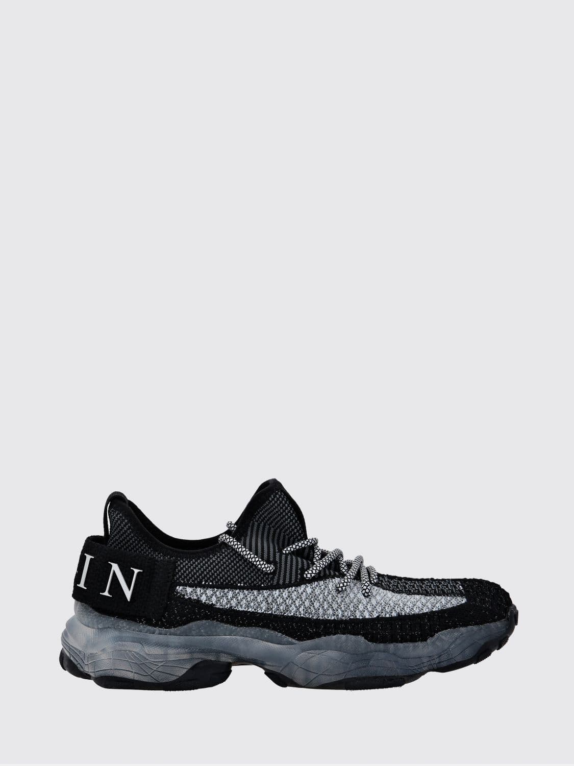 Philipp Plein Lace-Up Low-Top Sneakers in Viscose Jersey with Rear Logo