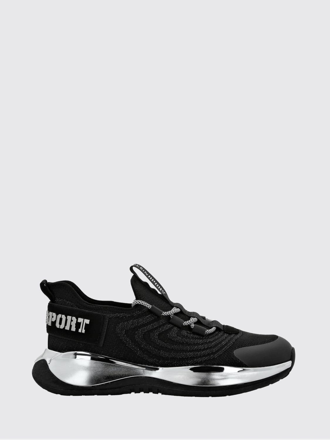 Plein Sport Runner Low-Top Sneakers in Viscose Jersey with Serrated Sole