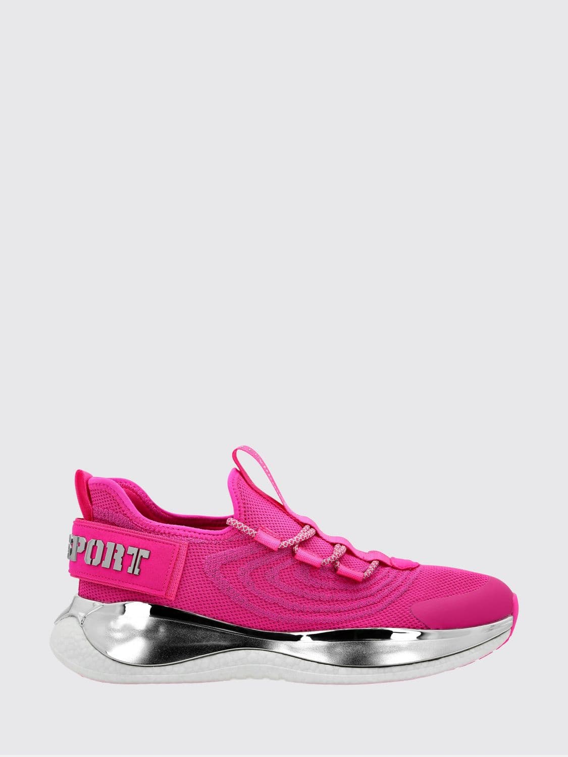 Plein Sport Runner Low-Top Sneakers in Viscose Jersey with Serrated Sole