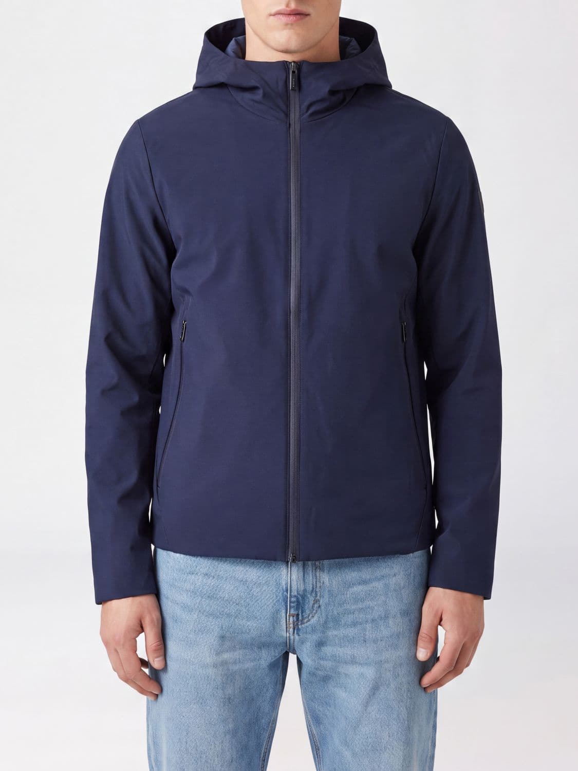 Rrd Slim Fit Hooded Windbreaker in Breathable Technical Fabric