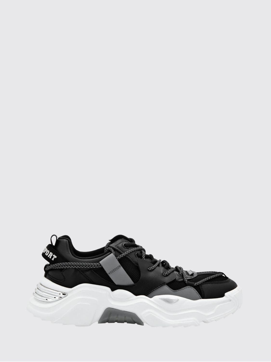 Plein Sport Lace-Up Low-Top Sneakers in Mesh with a Branded Pull-Tab