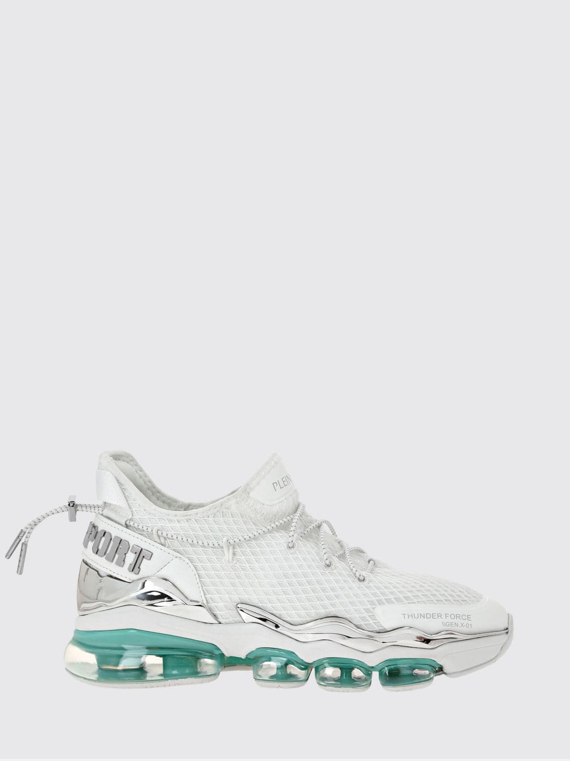Plein Sport Two-Tone Mesh Low-Top Trainers with Cushioned Sole