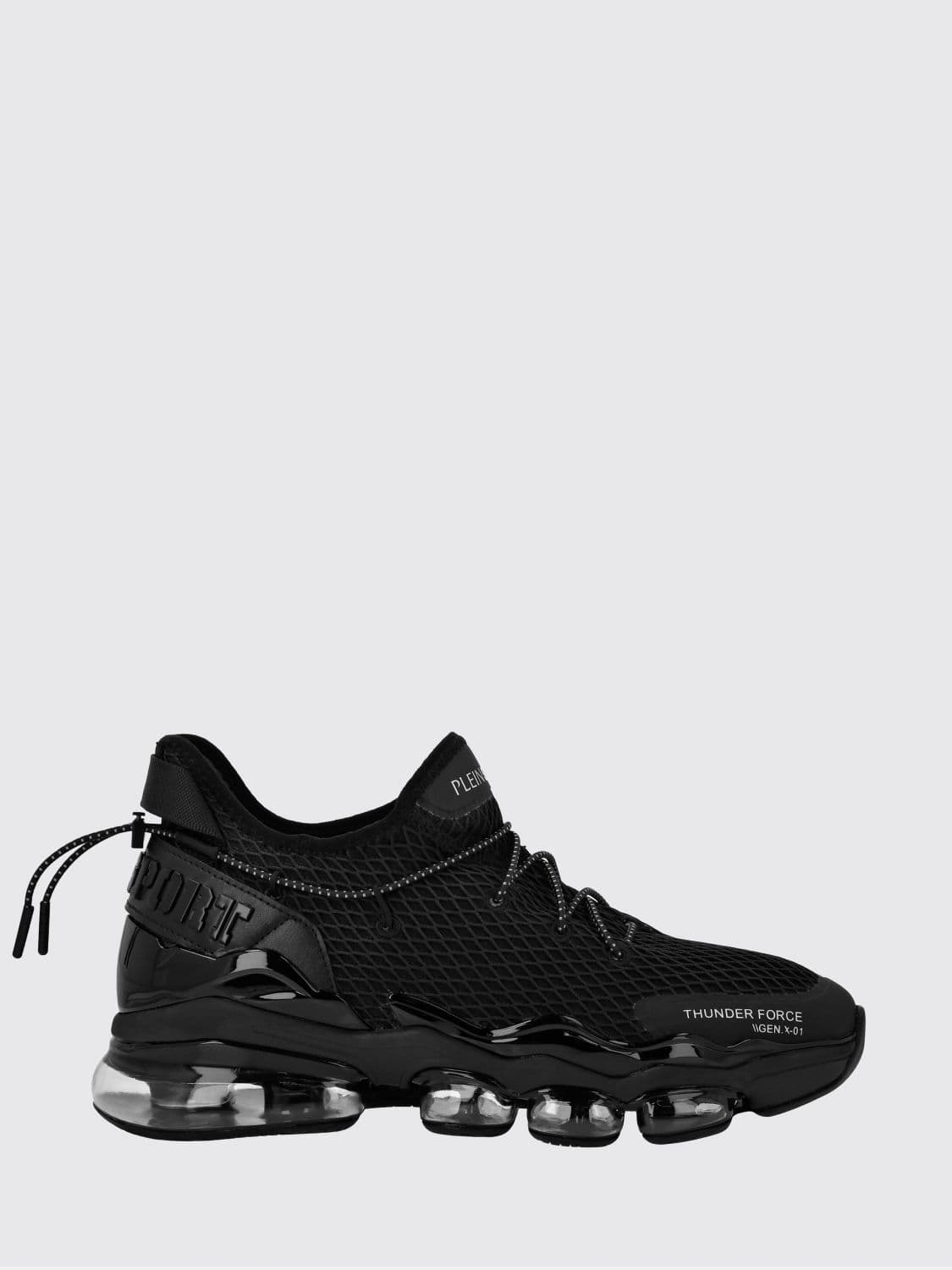 Plein Sport Two-Tone Mesh Low-Top Trainers with Cushioned Sole