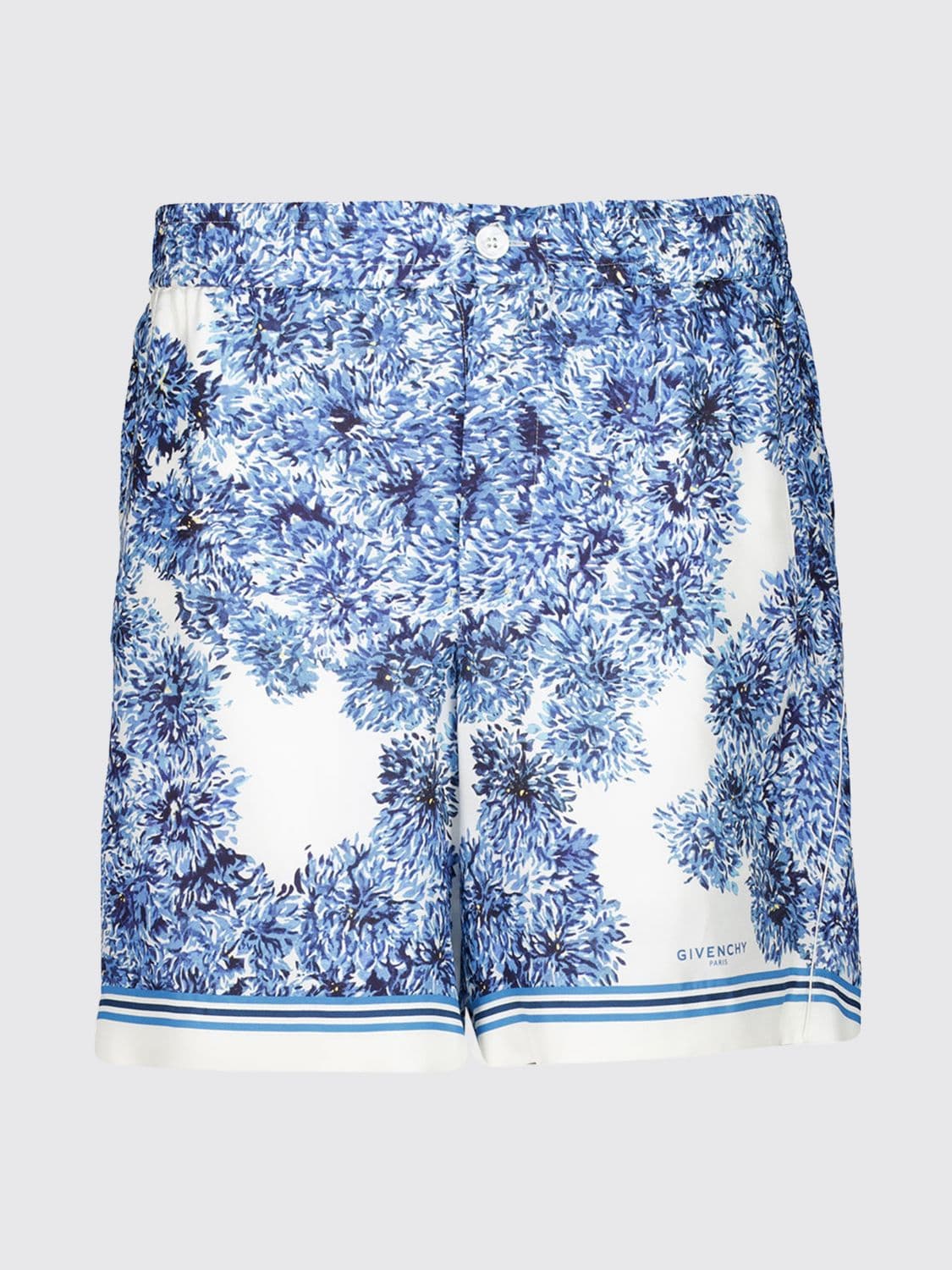 Givenchy Floral-Print Silk Shorts with Mid-Rise Waist · S