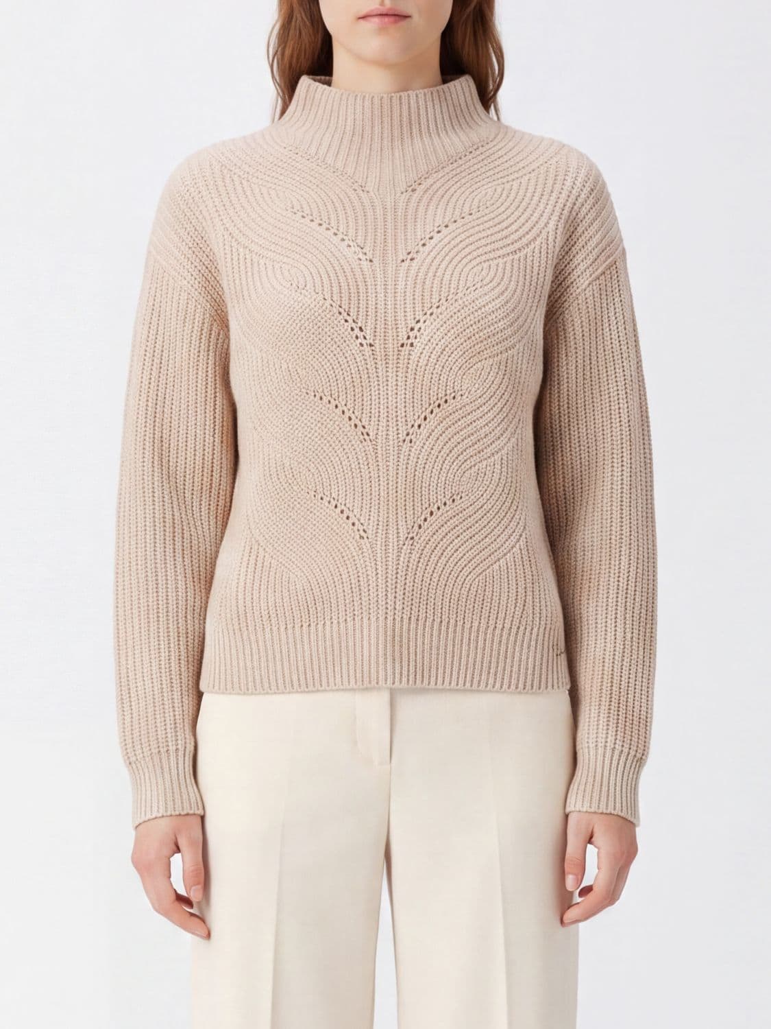 Herno Pure Wool Turtleneck Jumper with Dropped Shoulders and Funnel Neck