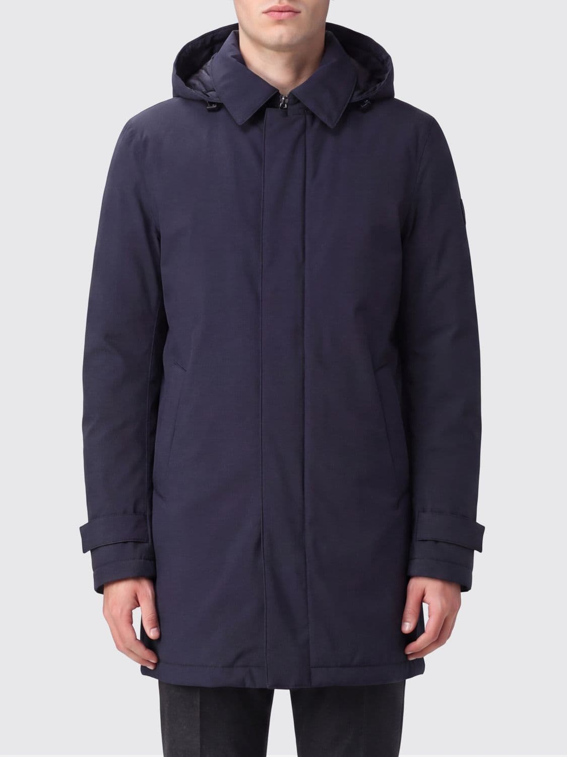 Herno Water-Repellent Hooded Windbreaker Jacket in Nylon with Rear Vent
