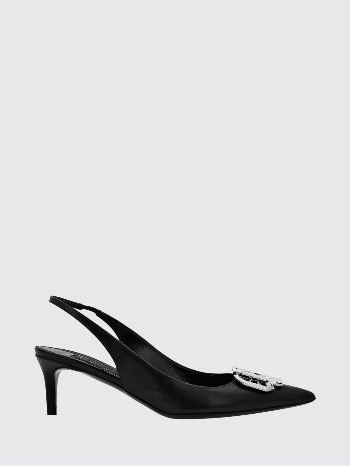 Philipp Plein Gothic Monogram Leather Slingback Pumps with a Mid Heel