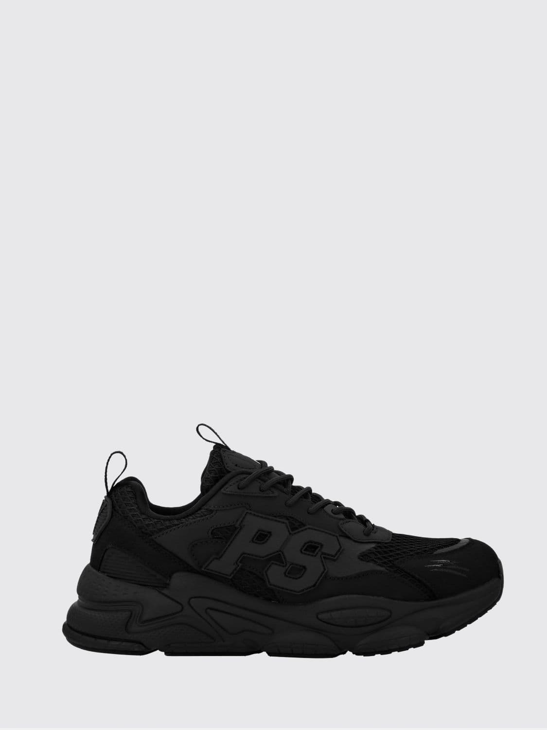 Plein Sport Leather and Mesh Low-Top Trainers with Contrast Monogram