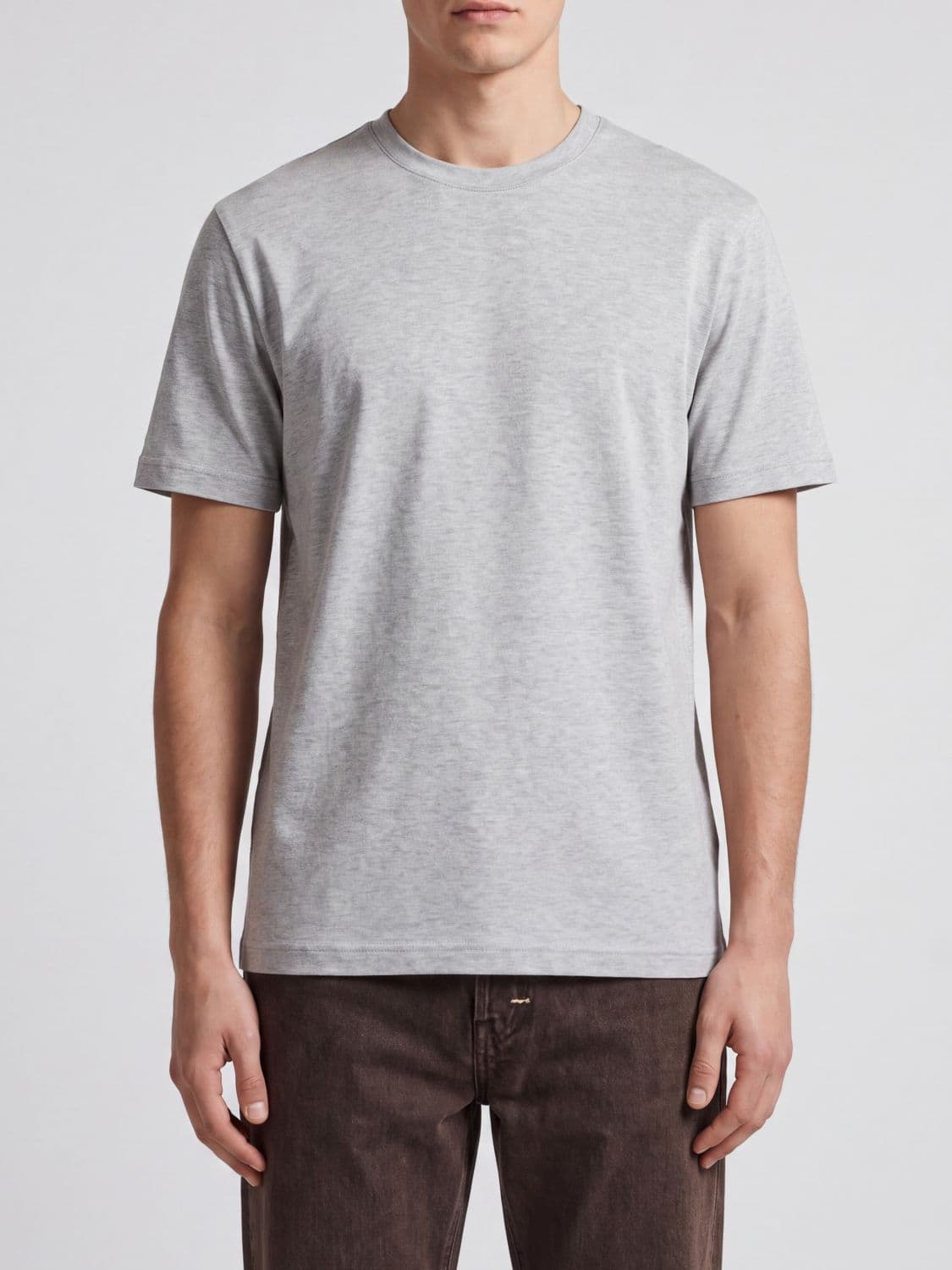 Eleventy Basic Design Short-Sleeve Cotton Crew-Neck T-Shirt