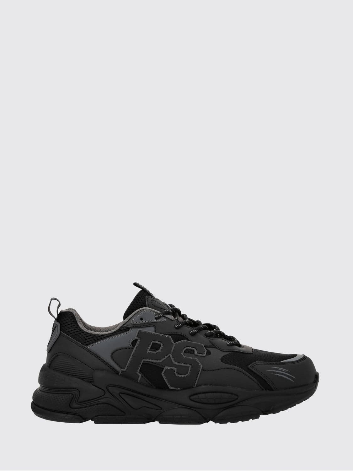 Plein Sport Low-Top Sneakers in Leather and Mesh with Contrast Monogram