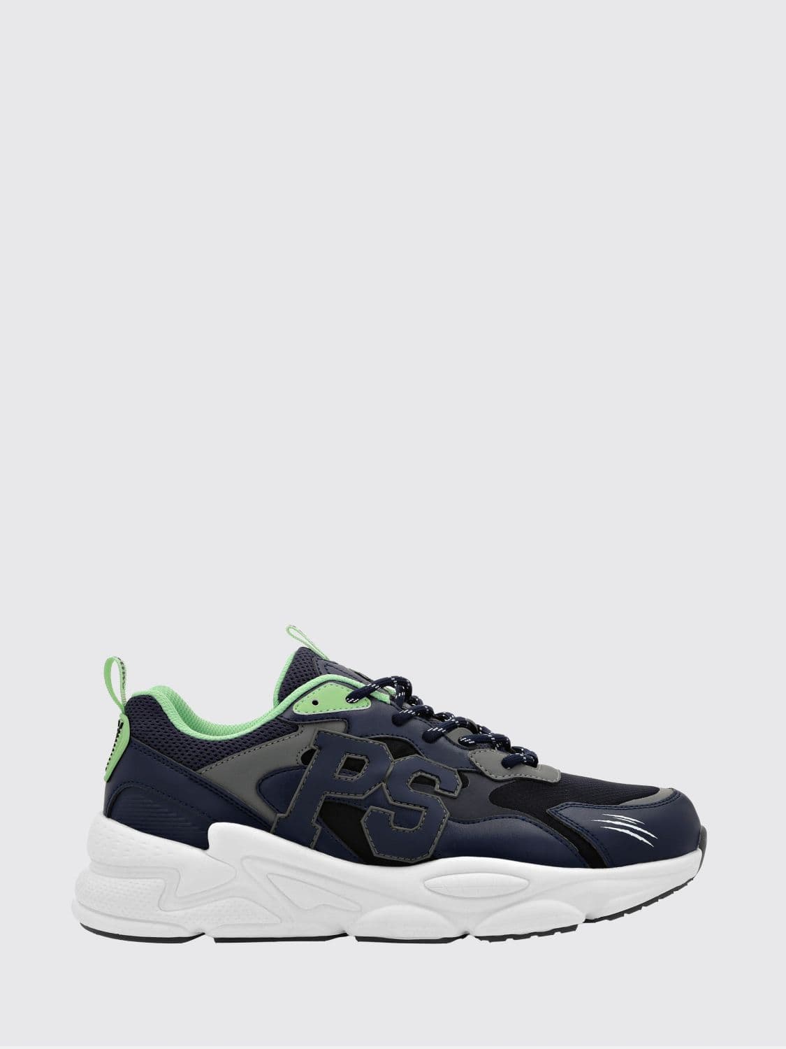 Plein Sport Low-Top Sneakers in Leather and Mesh with Contrast Monogram